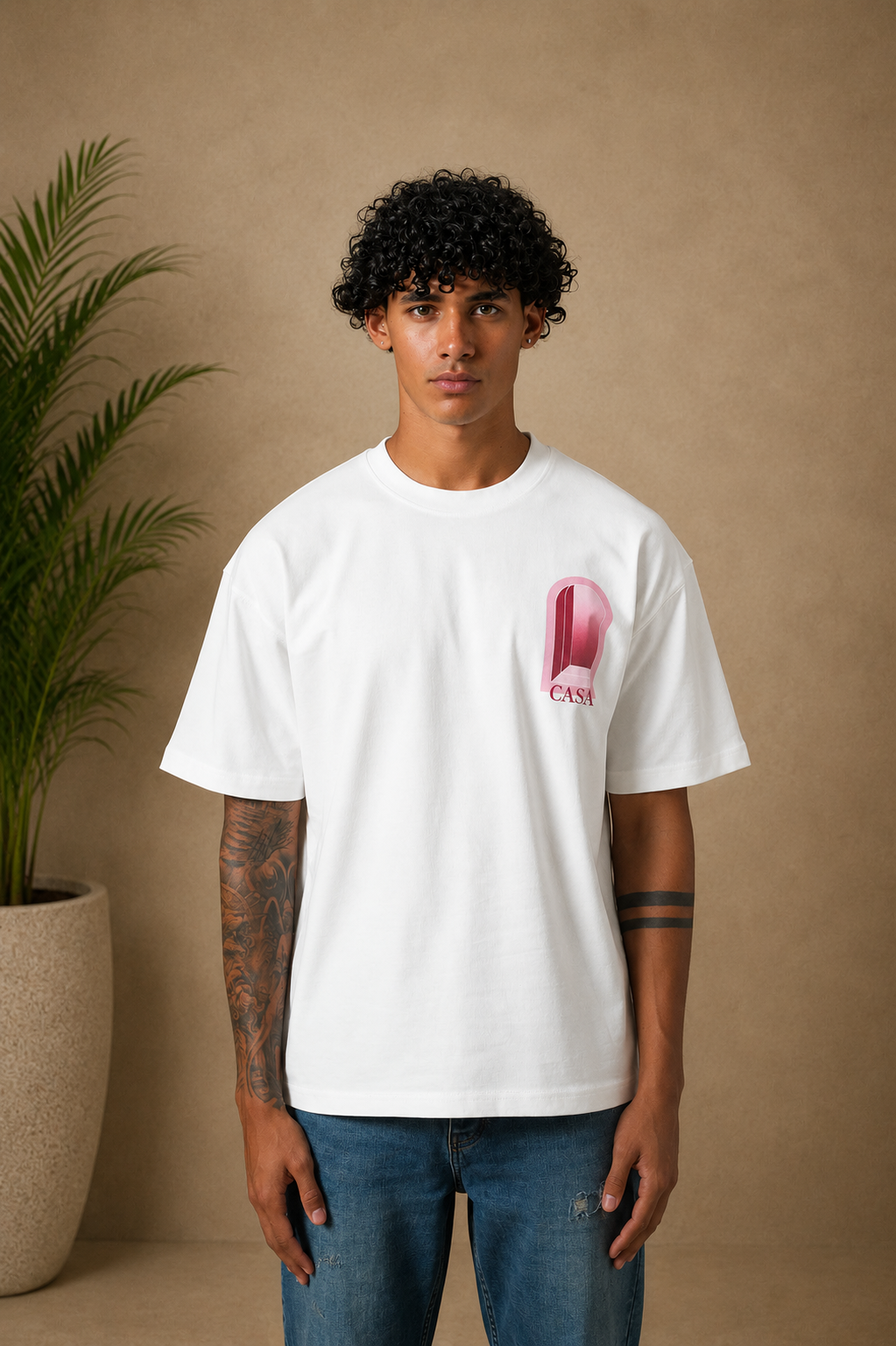 T-Shirt Casa blanc / rouge