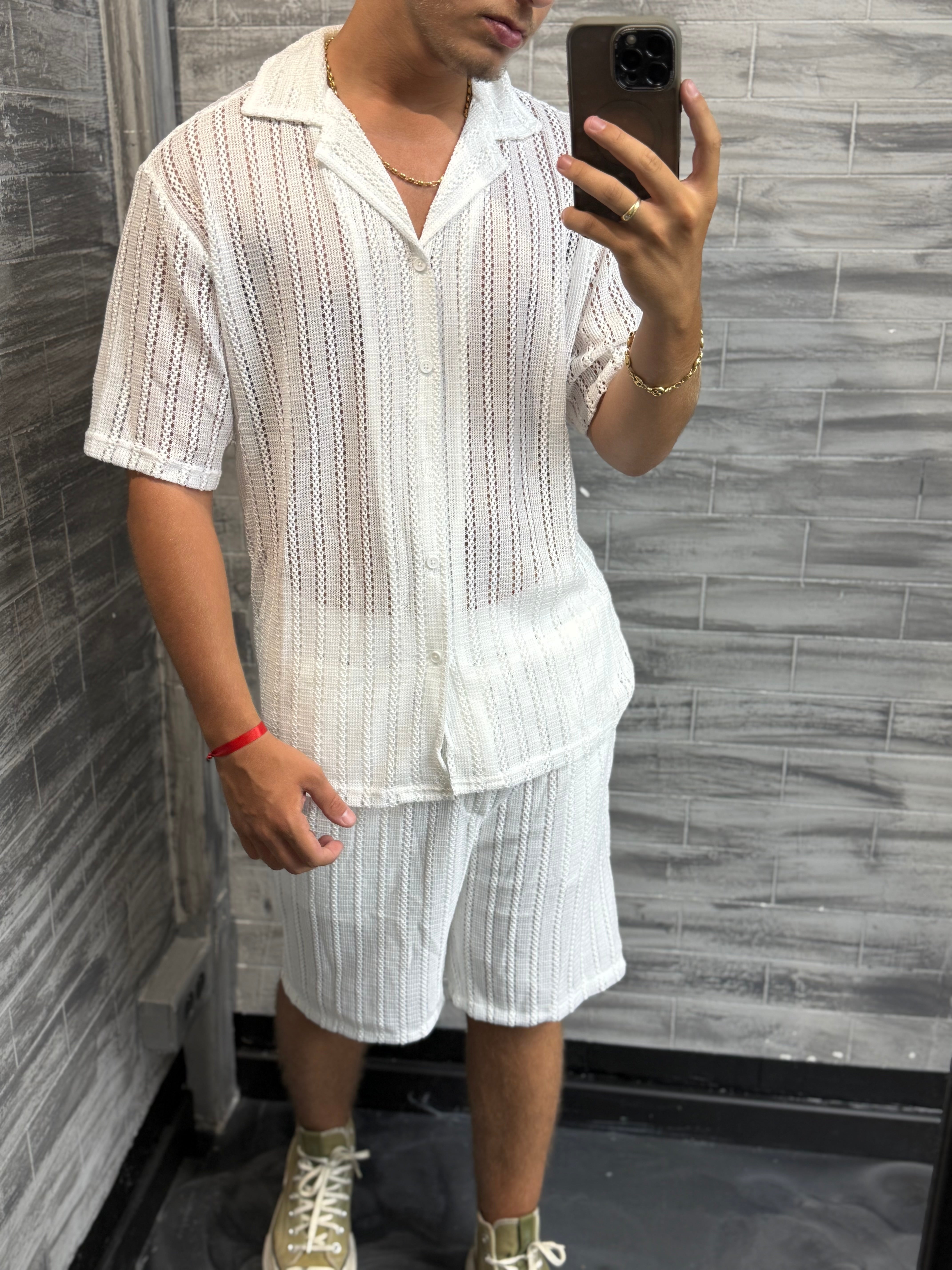 Ensemble Madrid short + chemise blanc