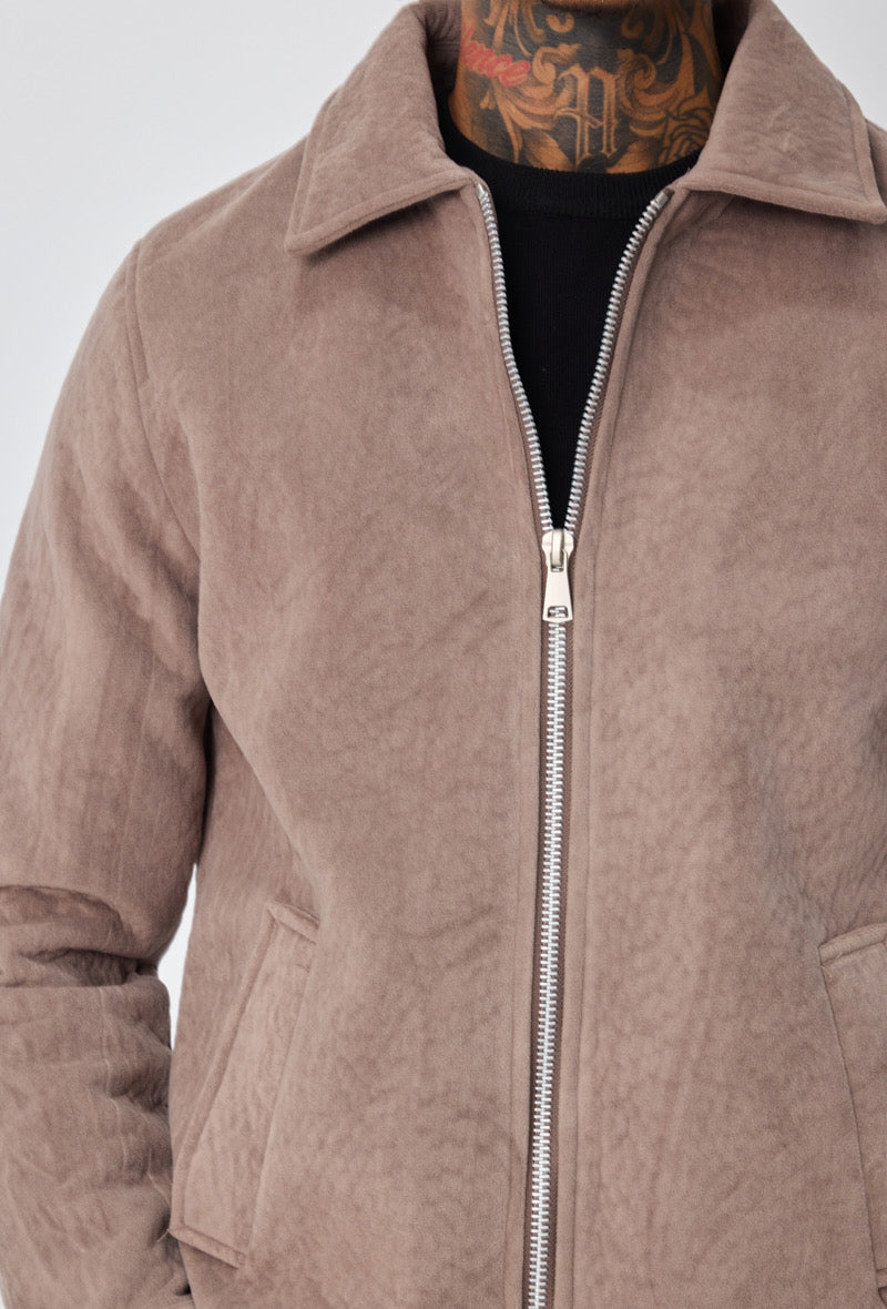 Veste daim marron clair