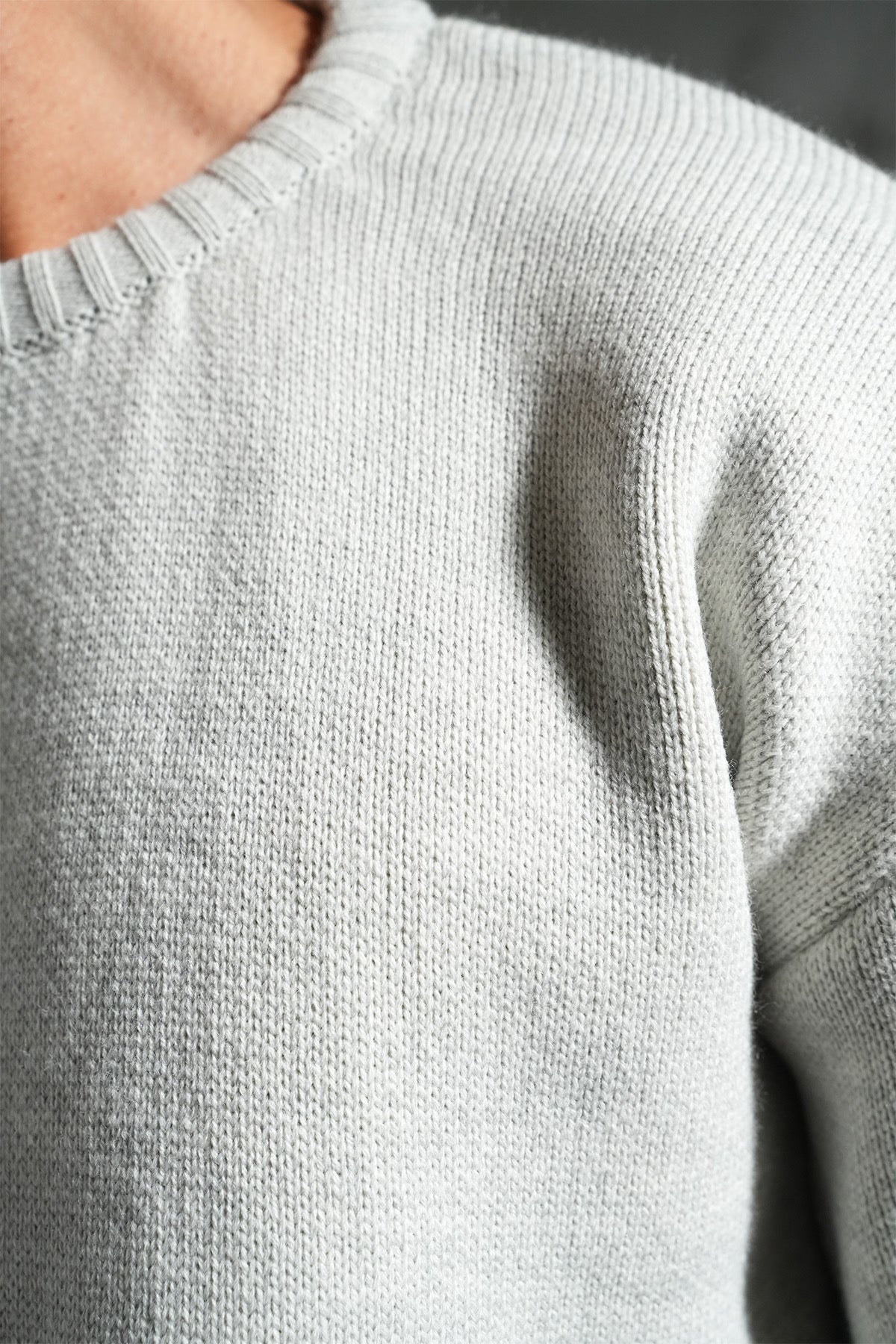 Pull épais maille gris clair