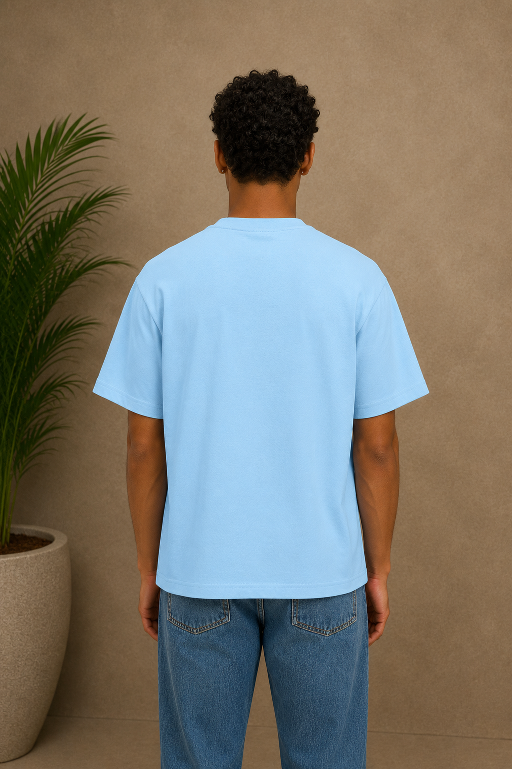 T-shirt bleu cœur noir