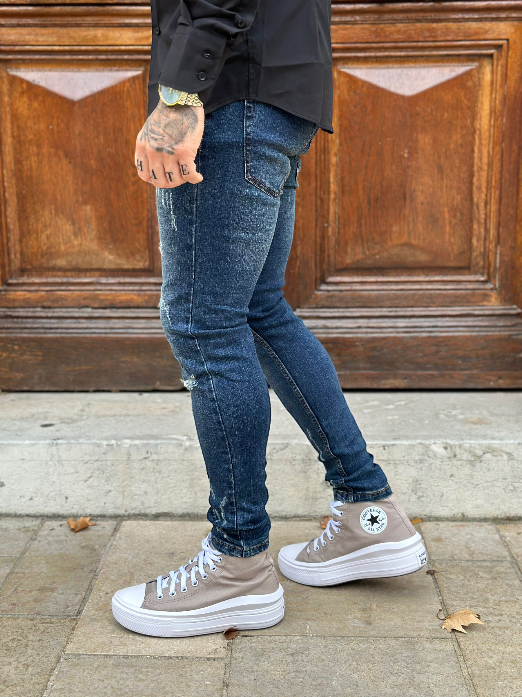 Frilivin - Jean skinny bleu brut destroy #Vj218-3 - Stayin