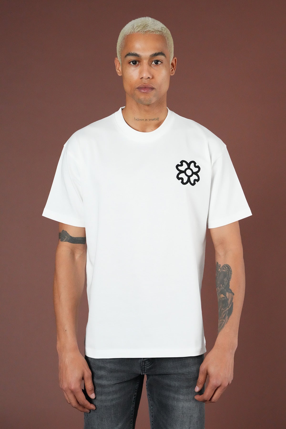 T-Shirt blanc Trèfle noir