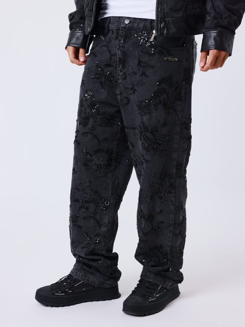 PXP - Jean bling gris diamants