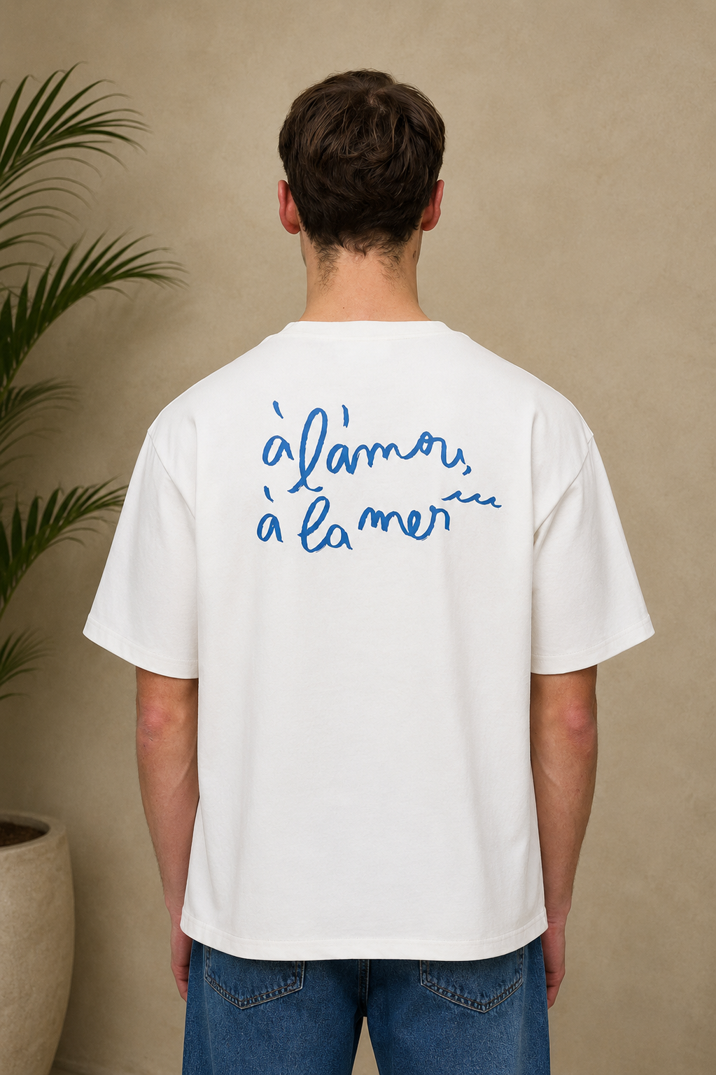 T-Shirt l’amour à la mer blanc