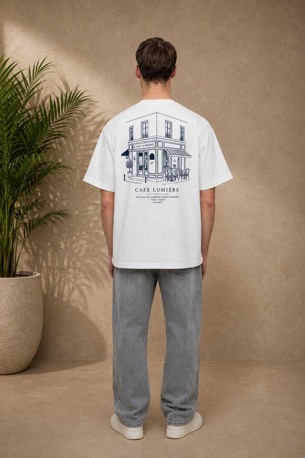 T-shirt Café Lumière blanc