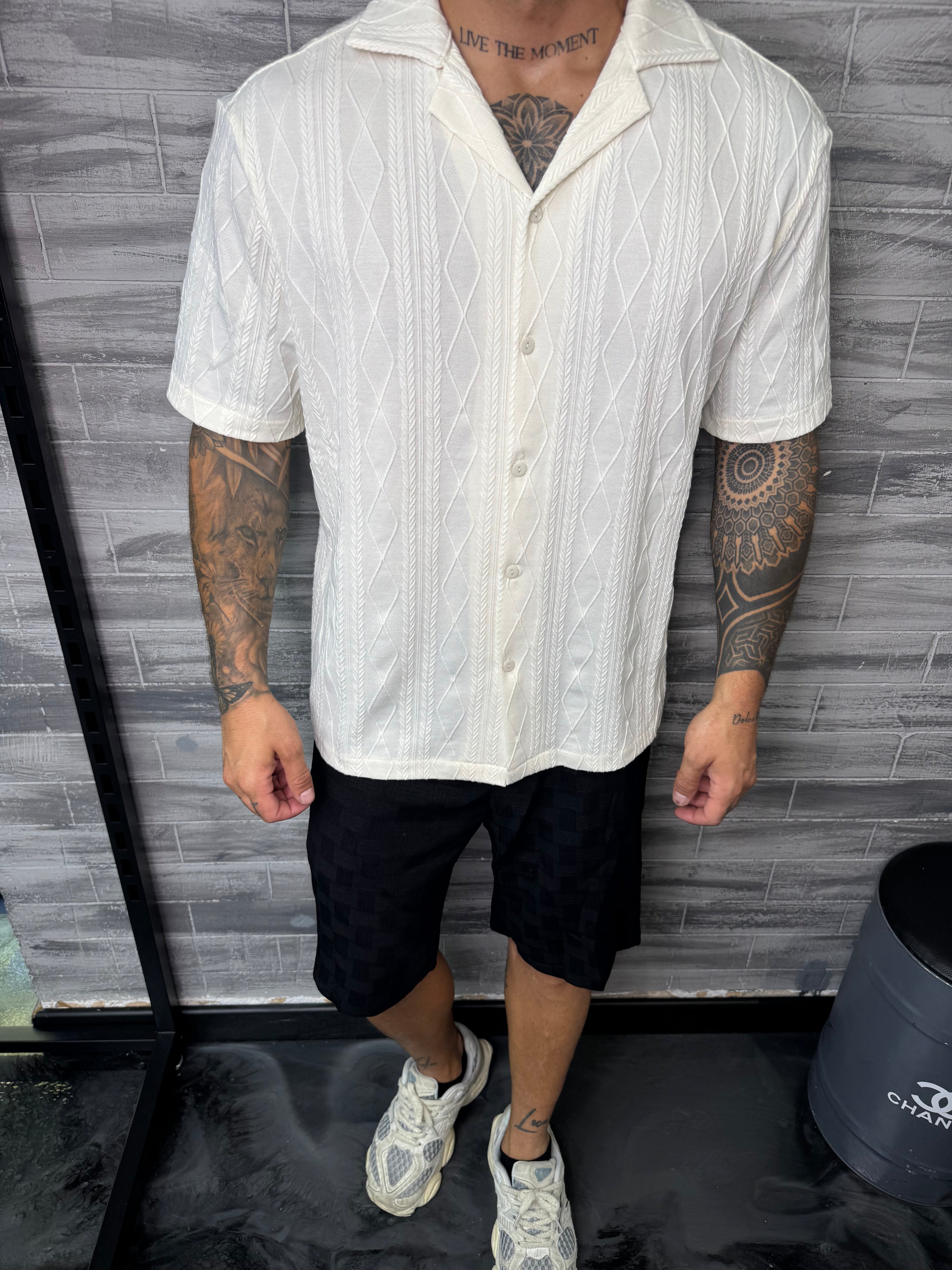 Chemise Valence M. courte blanc cassé