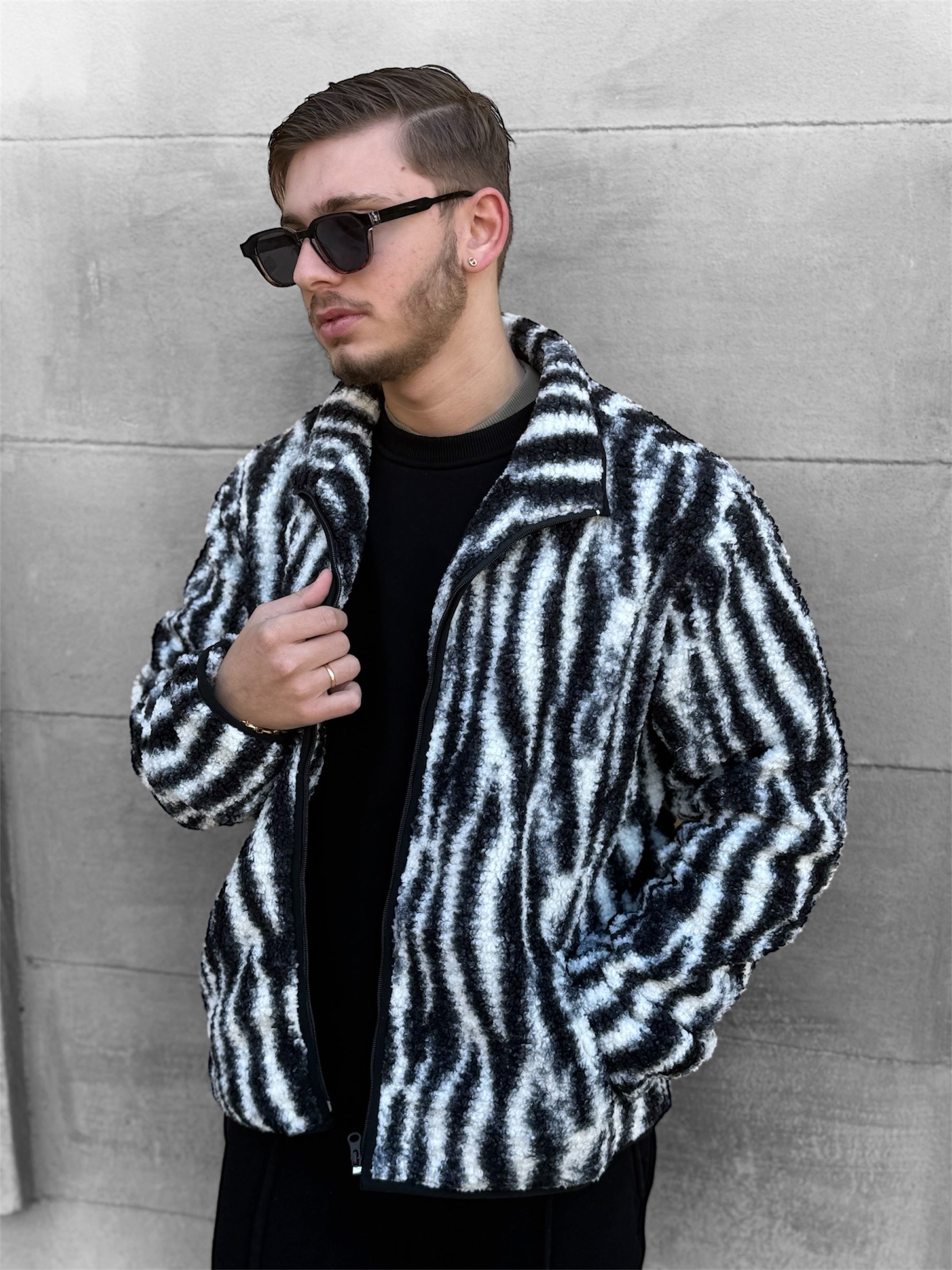 Veste laine zébrée