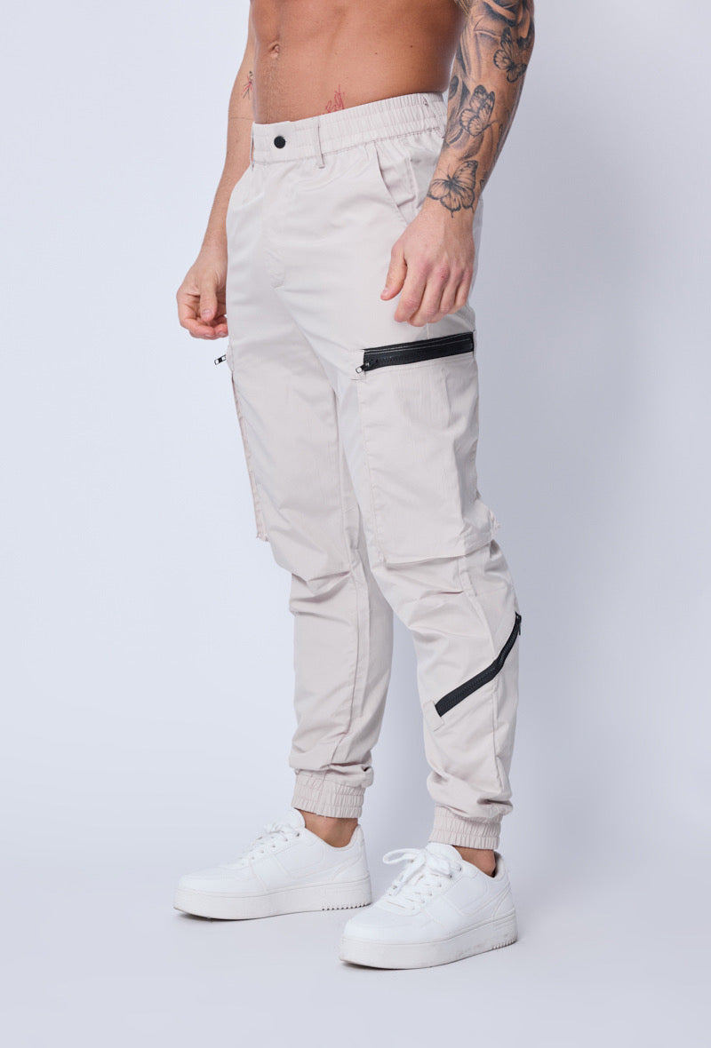 Cargo zip beige