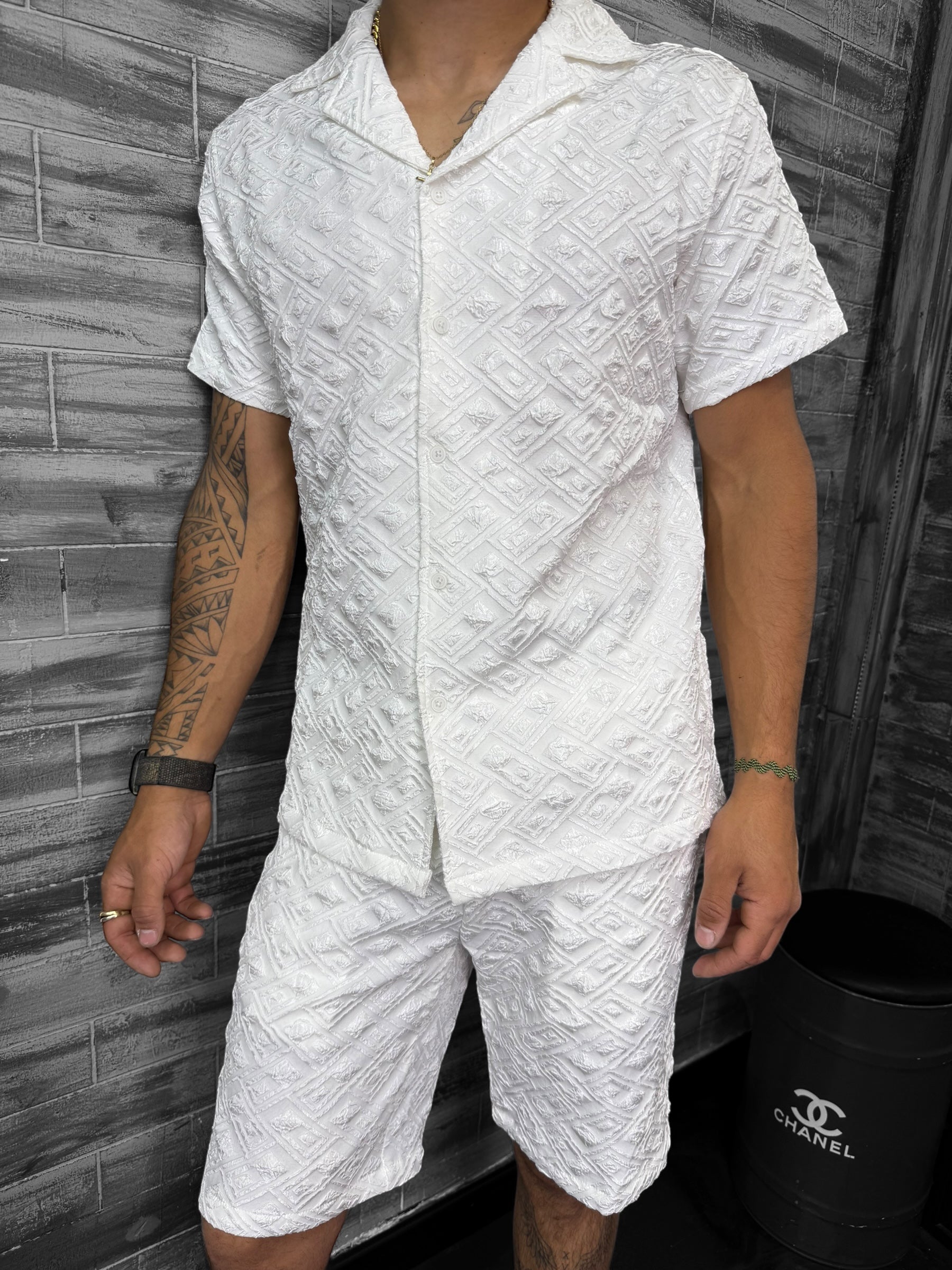 Ensemble Napoli short + chemise blanc