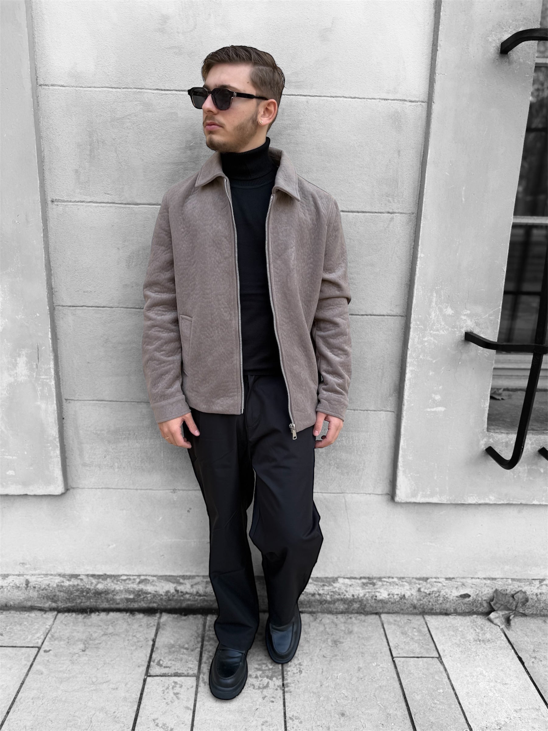 Veste daim marron clair