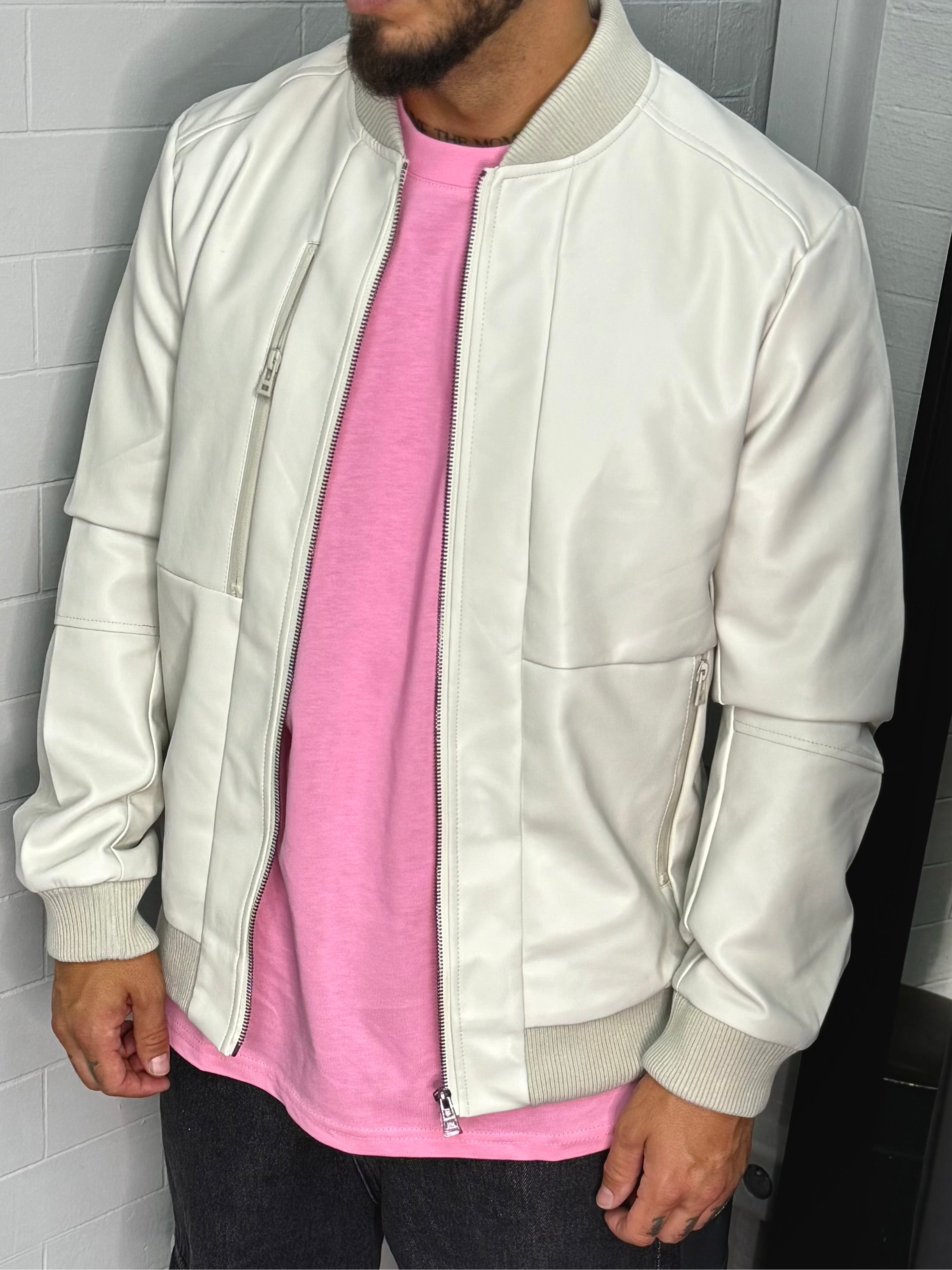 Veste Simili cuir crème