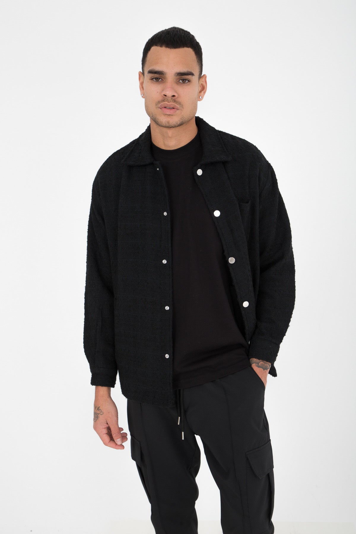 Surchemise noir texturé