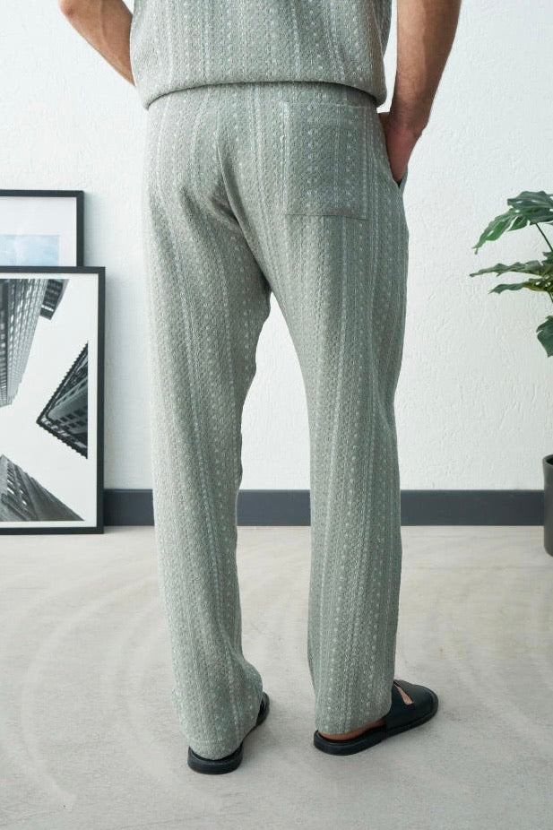 Pantalon à motifs vert clair