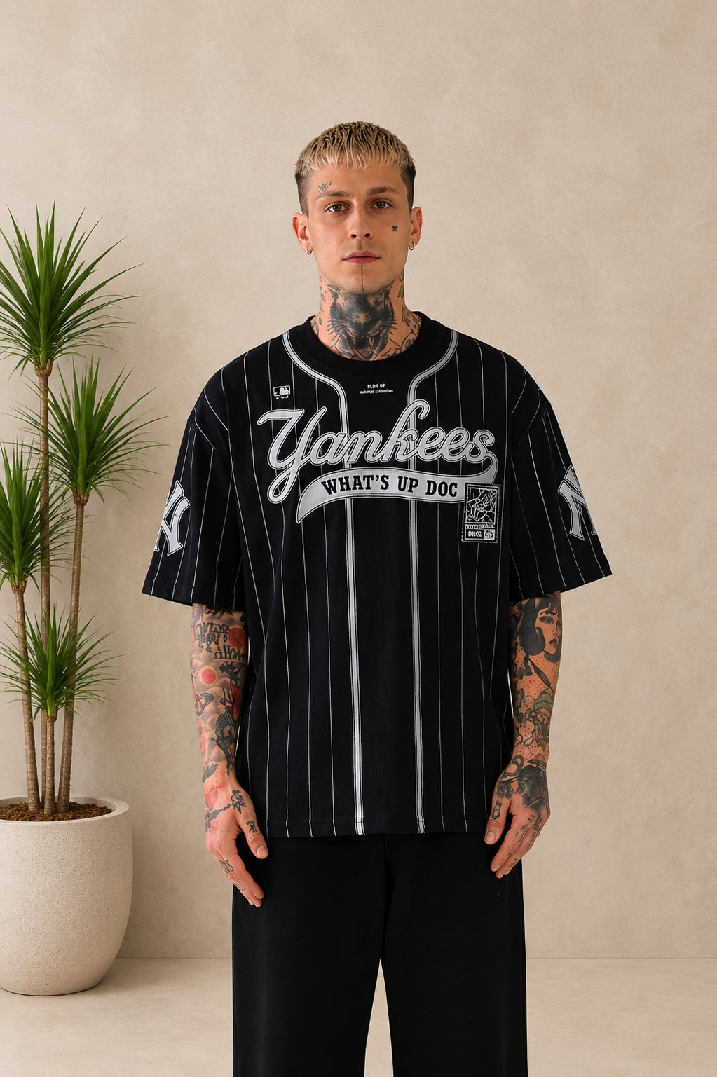 T-shirt Baseball Yankees Bugs Bunny noir