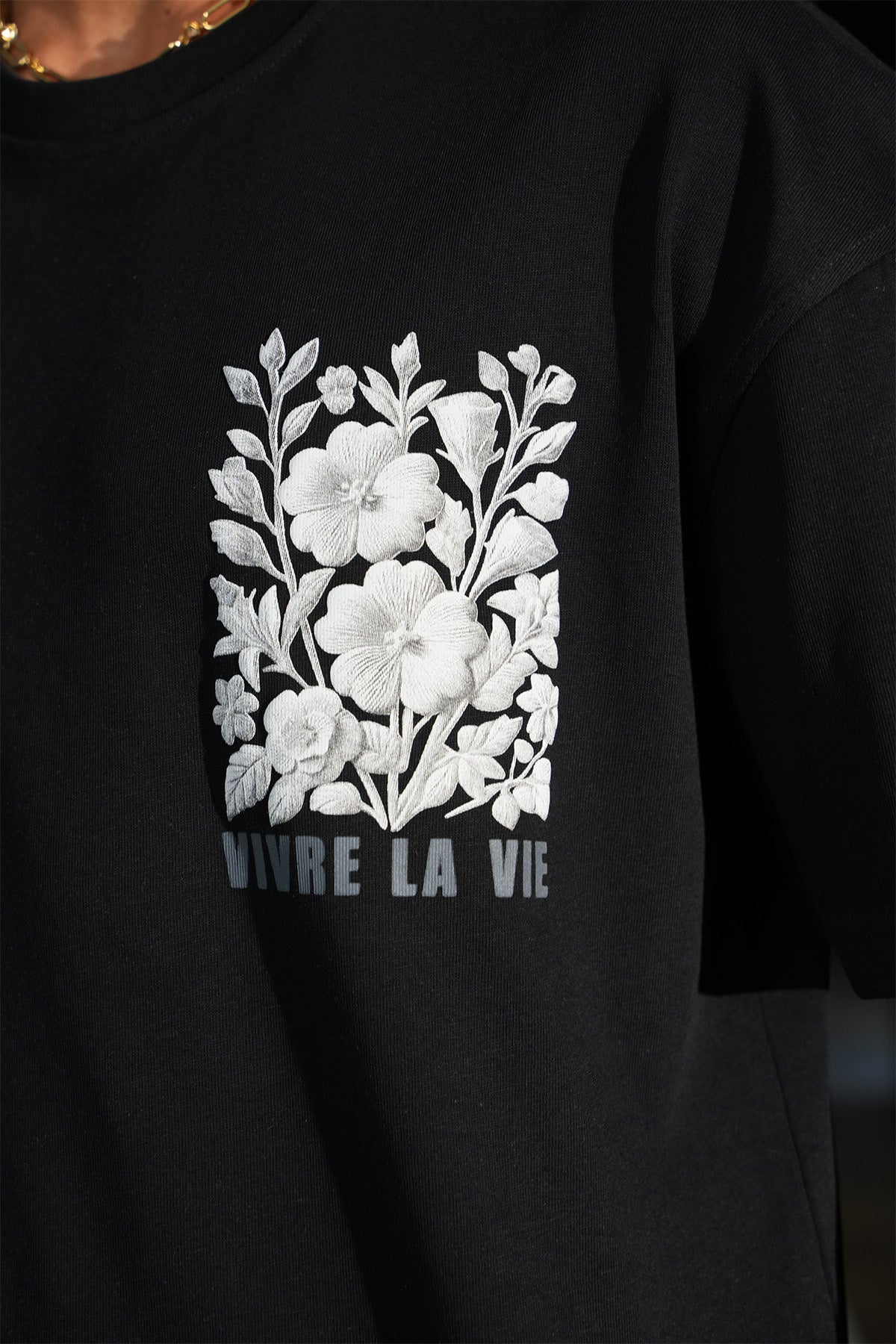 T-Shirt Vivre la vie noir