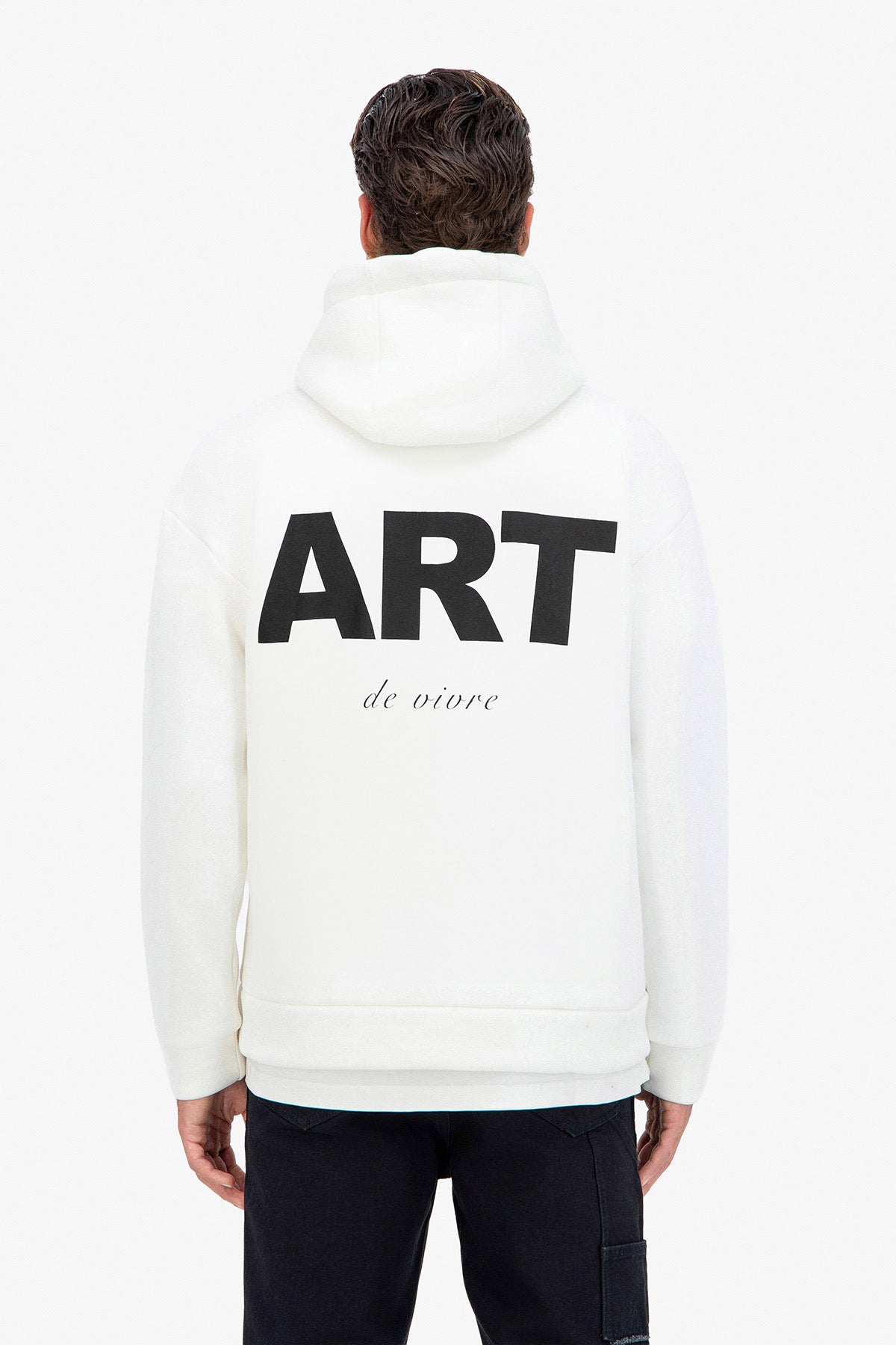 Sweat capuche blanc ART