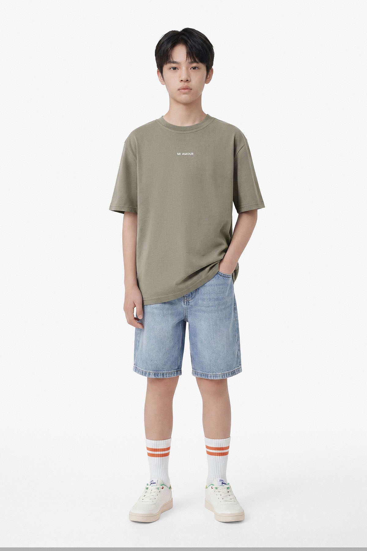 T-shirt enfant Amore kaki