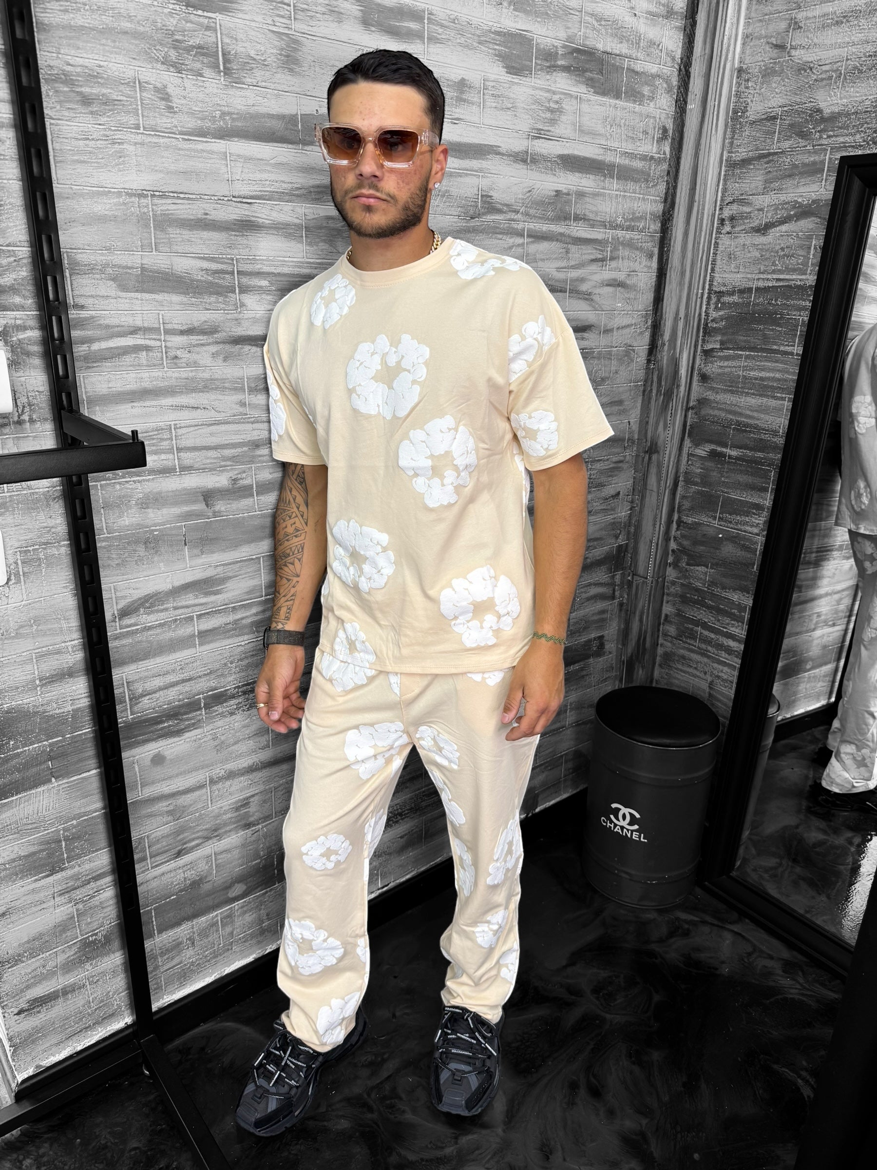 Ensemble Tears t-shirt pantalon beige