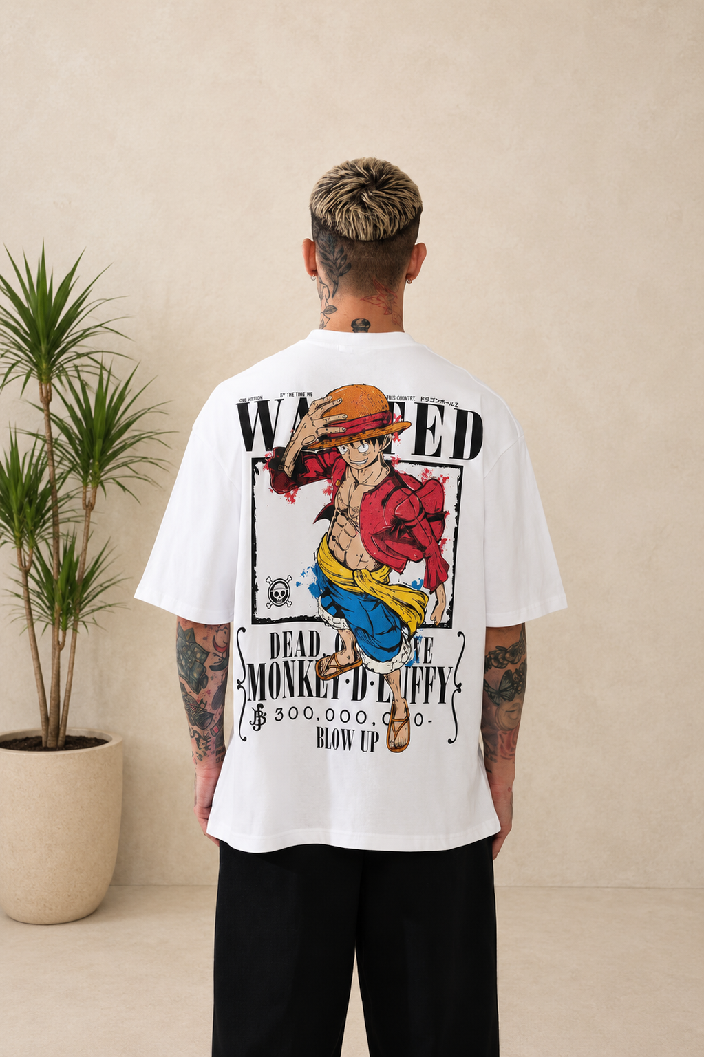 T-shirt Wanted One Peace blanc
