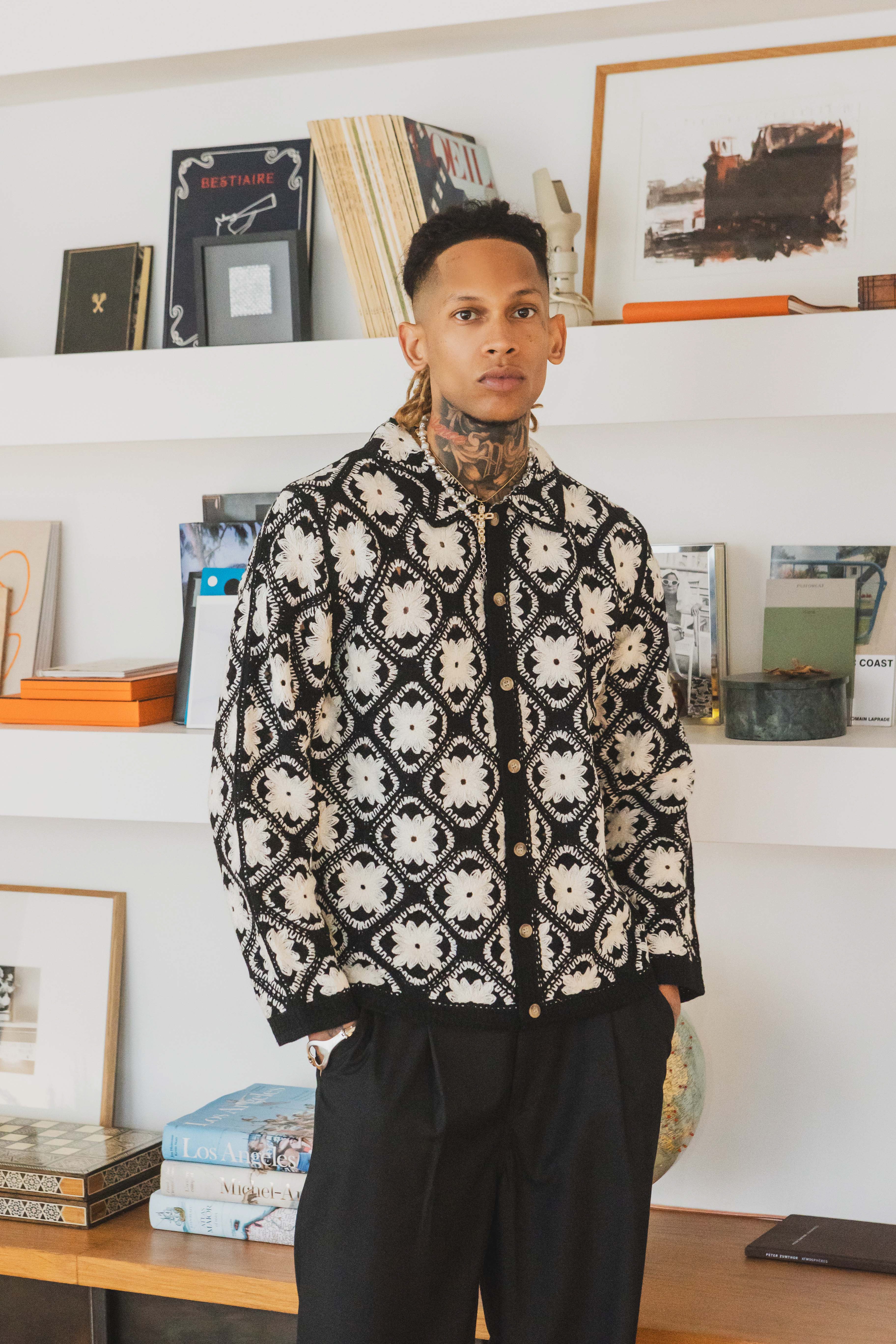 Surchemise motifs noir/blanc