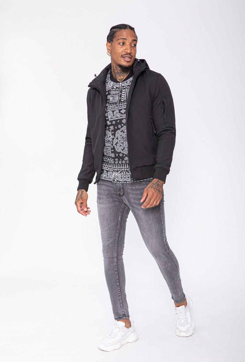 Veste capuche noir