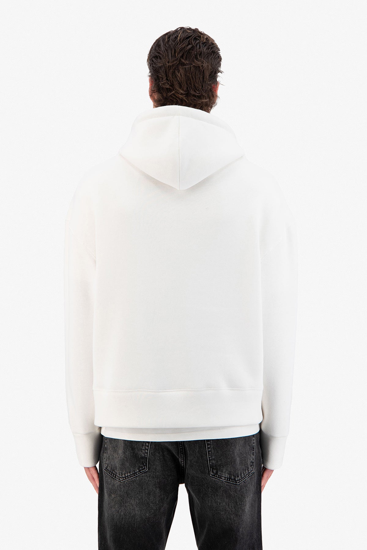 Sweat capuche blanc petit cœur
