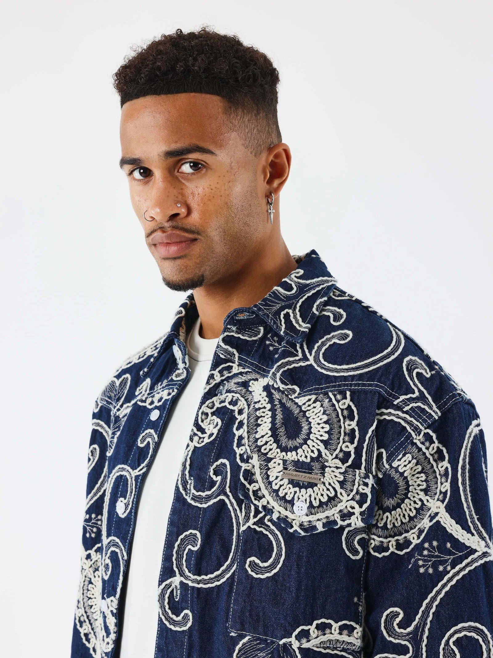 PXP - Veste en jean bandana brodée