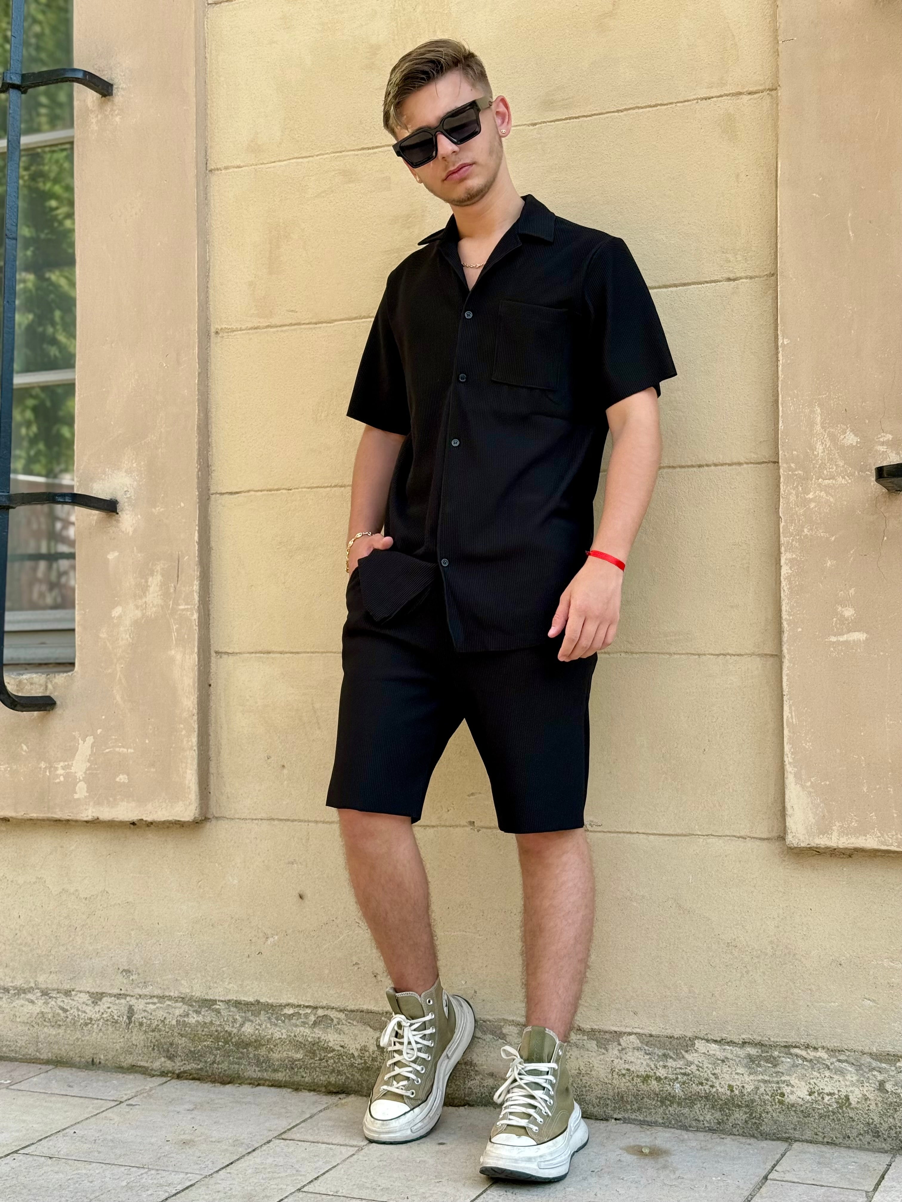 Ensemble Pablo short + chemise noir