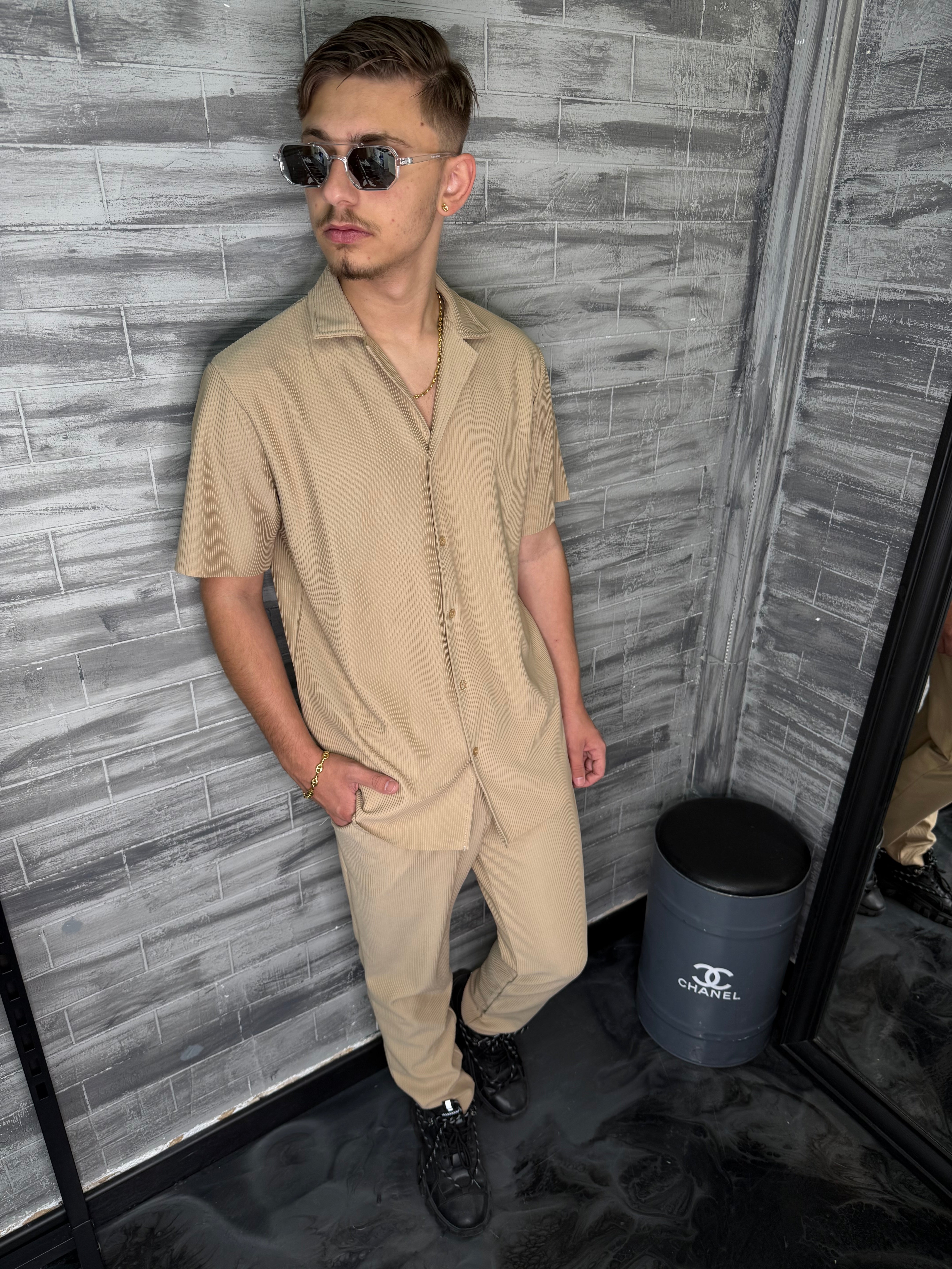Ensemble Pablo Chemise pantalon beige
