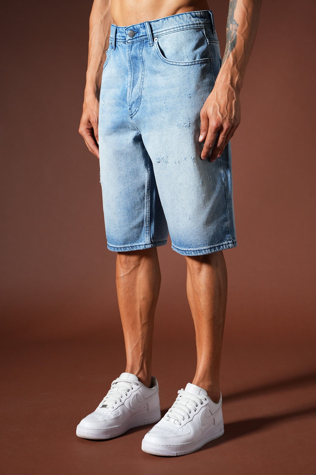 Short Jean bermuda bleu clair