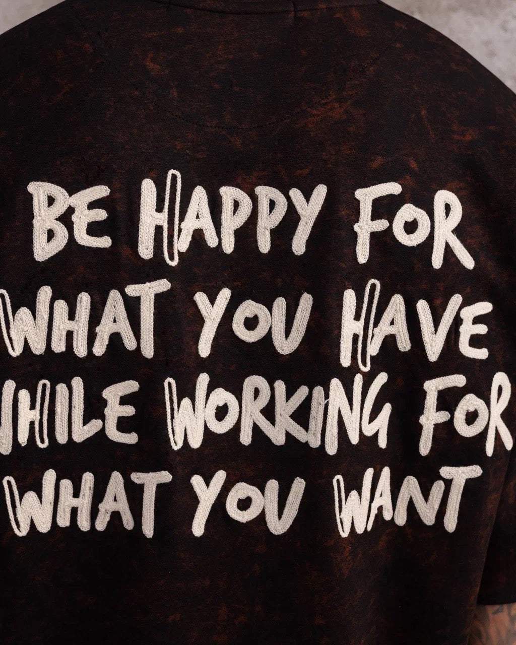 T-shirt Oversize Be Happy noir