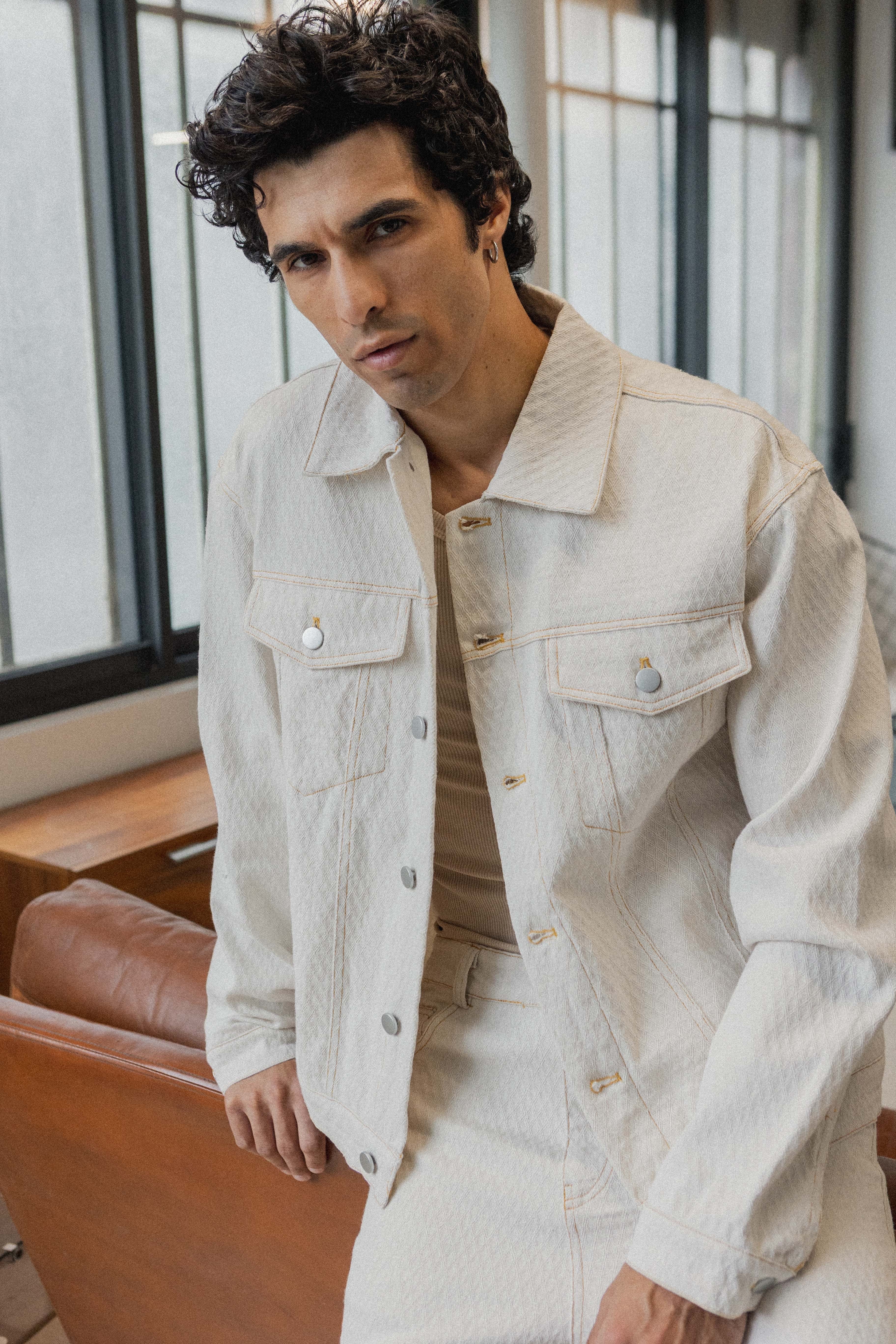 Ensemble veste + pantalon Denim beige