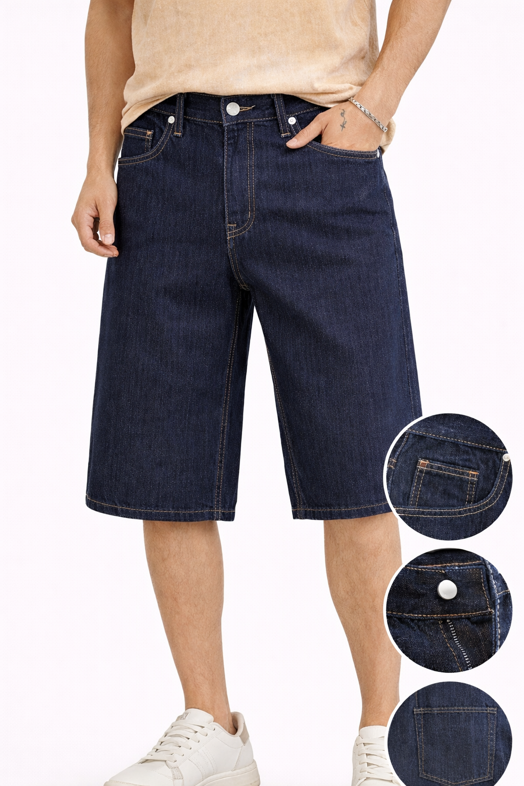 Short bermuda jean brut large