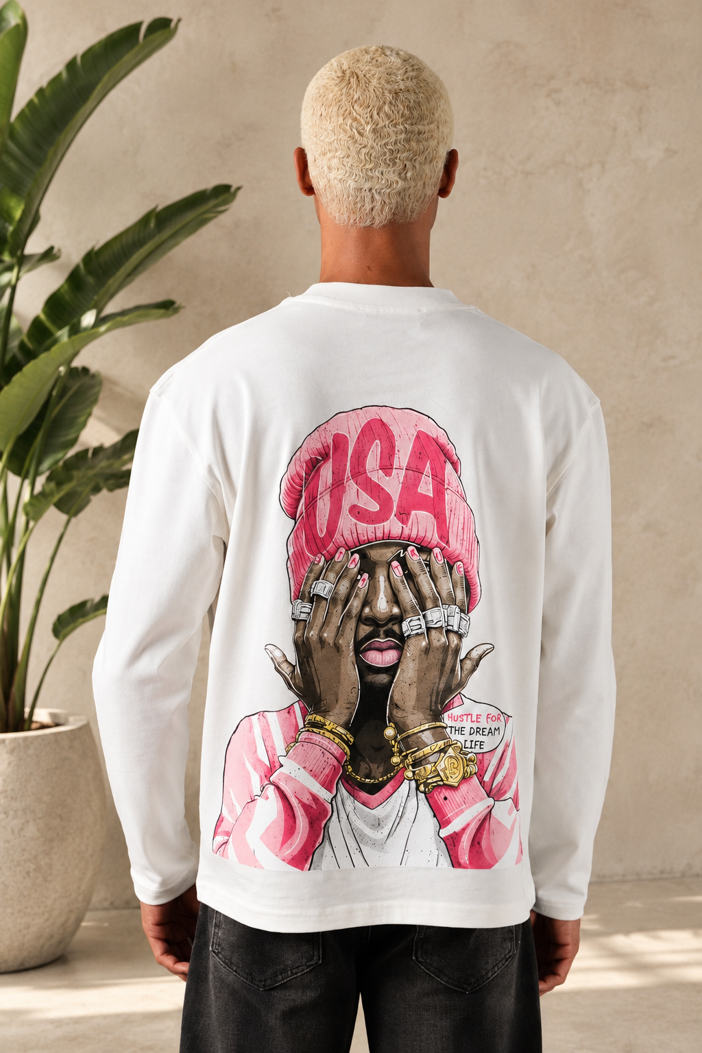 T-Shirt manche longue Thug blanc
