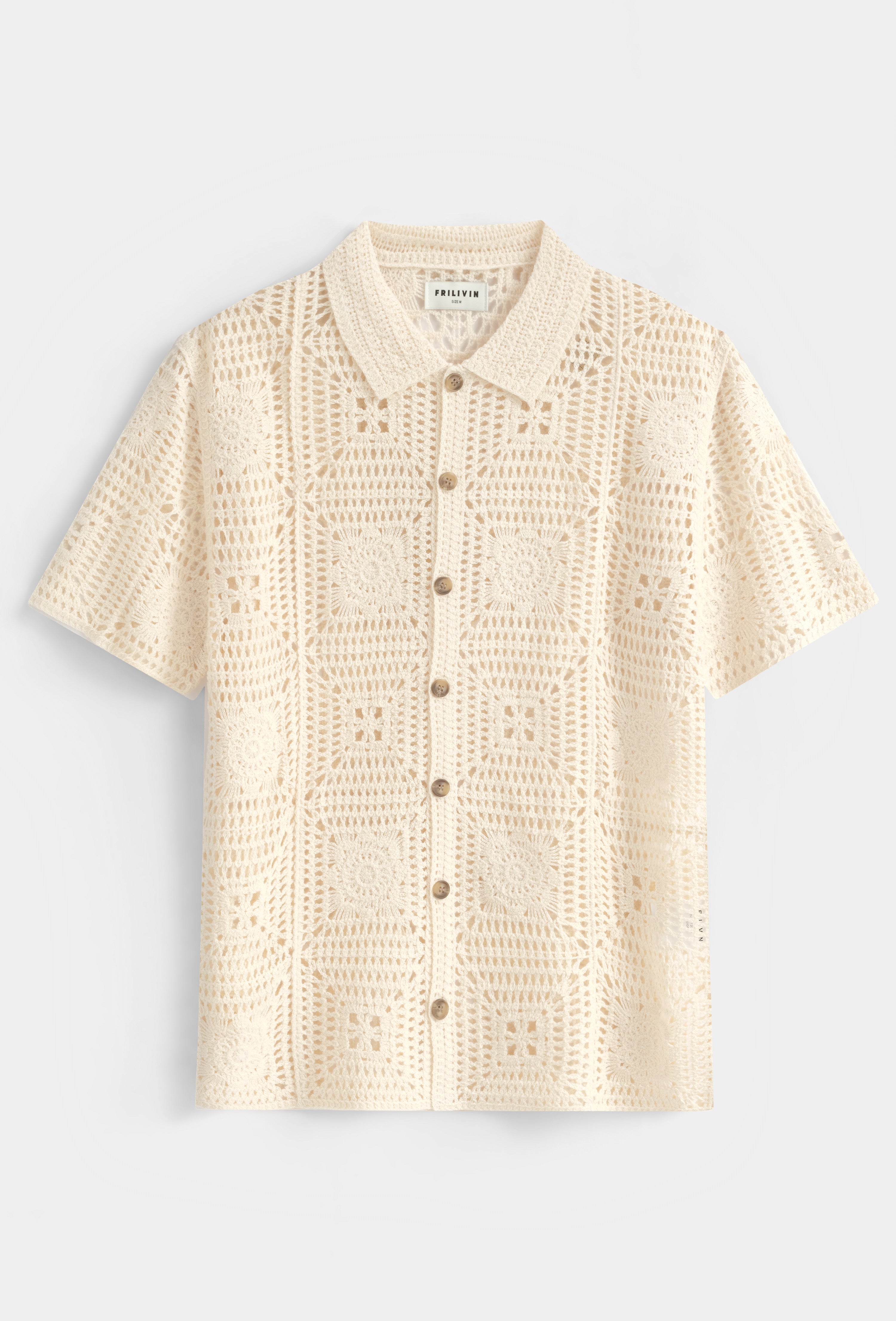 Chemise crochet maille crème