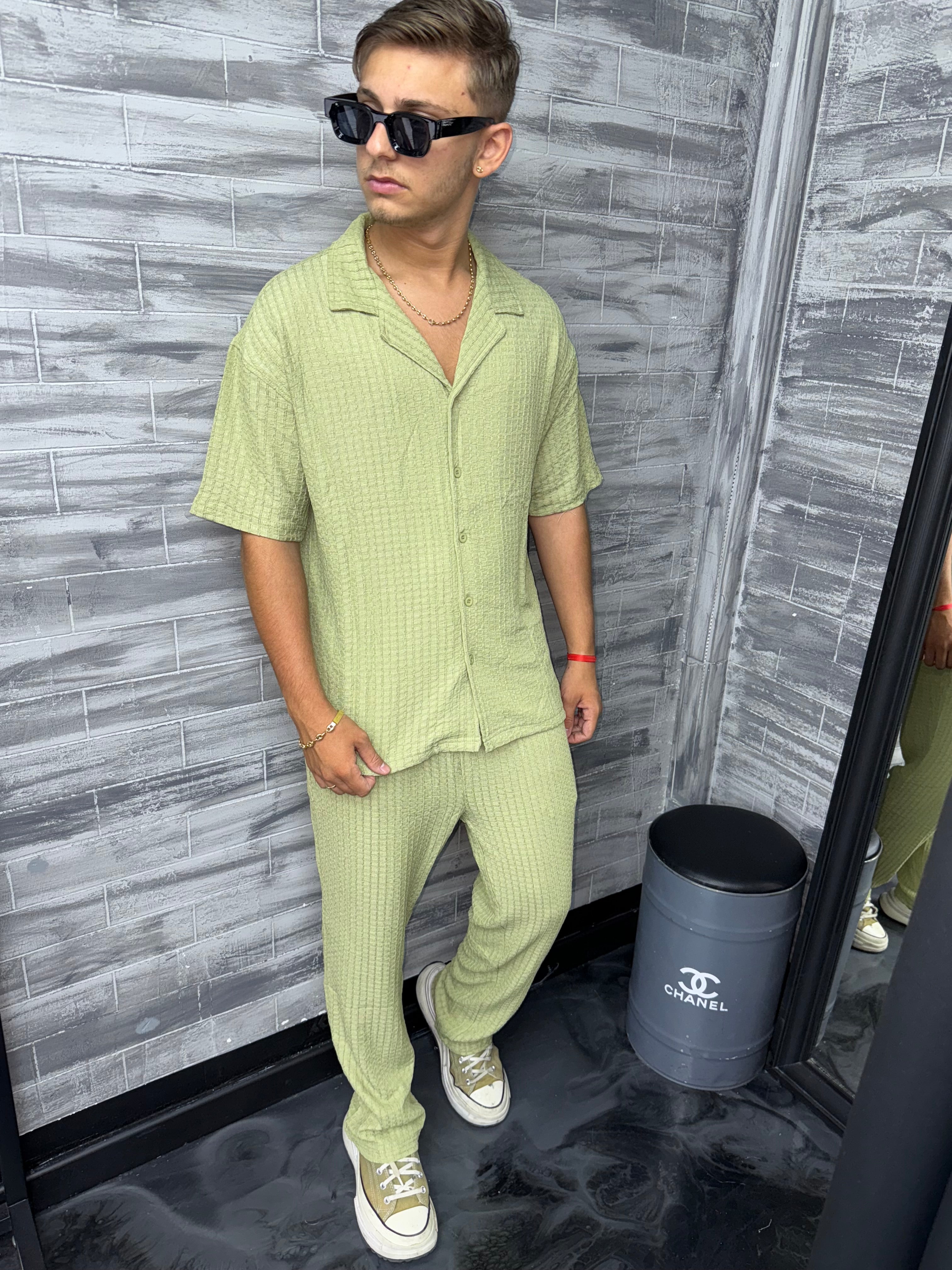 Ensemble Palma chemise + pantalon kaki