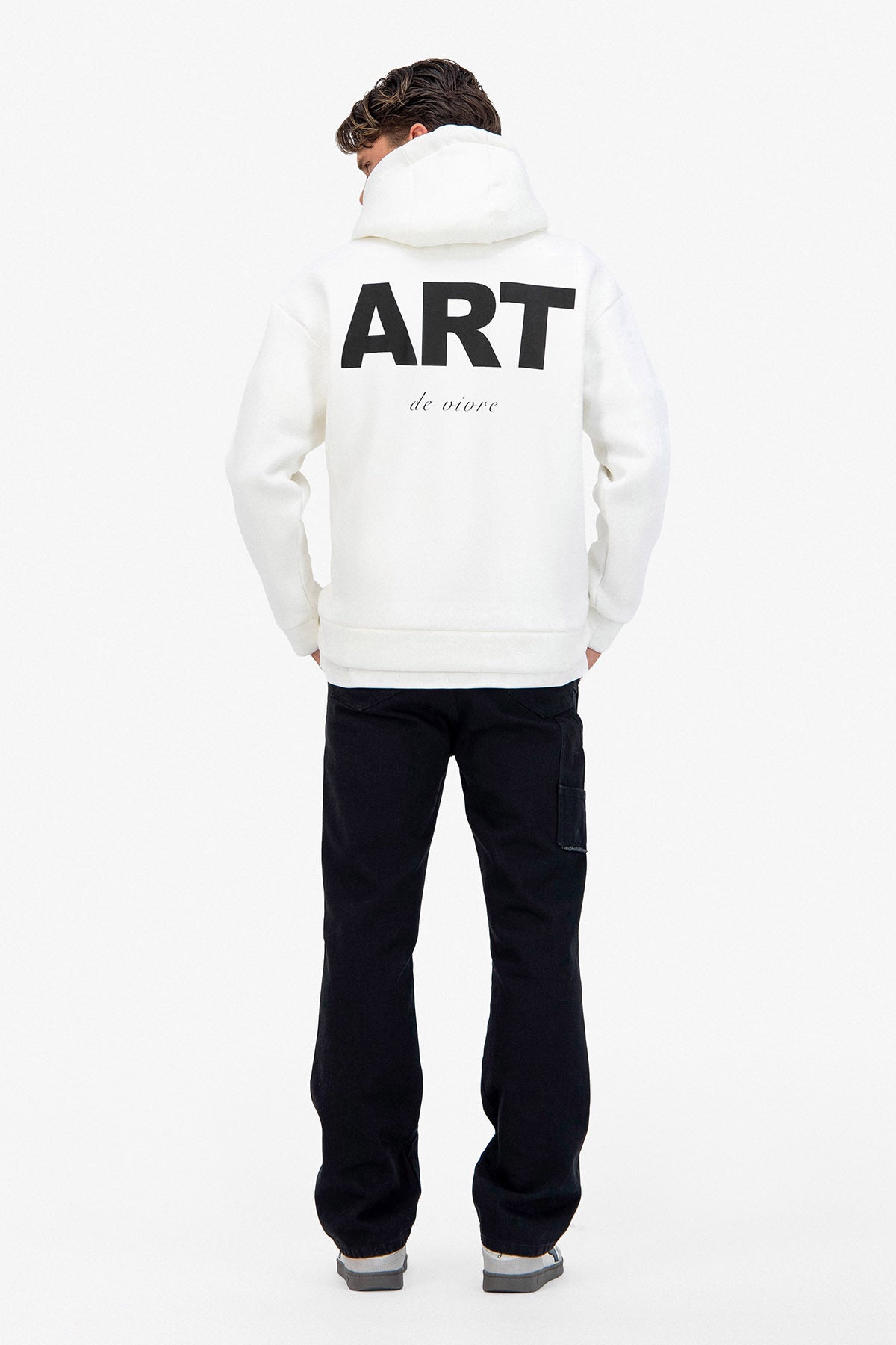 Sweat capuche blanc ART