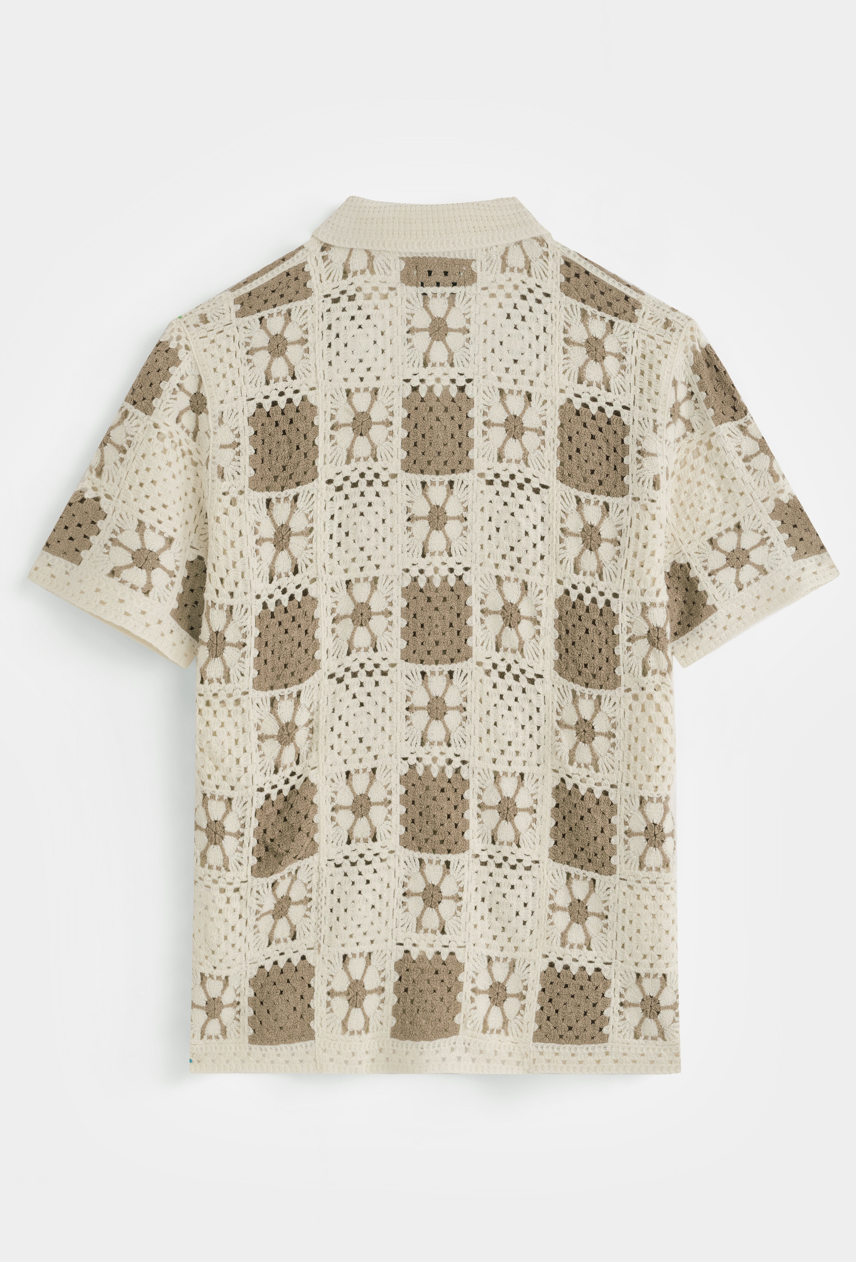 Chemise crochet beige / marron