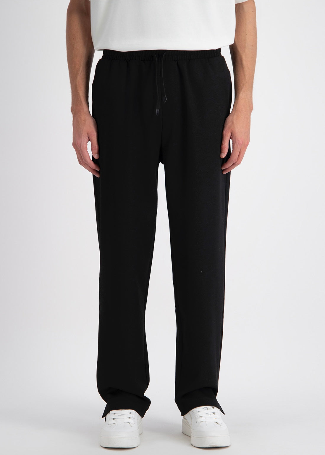 Pantalon large noir fente
