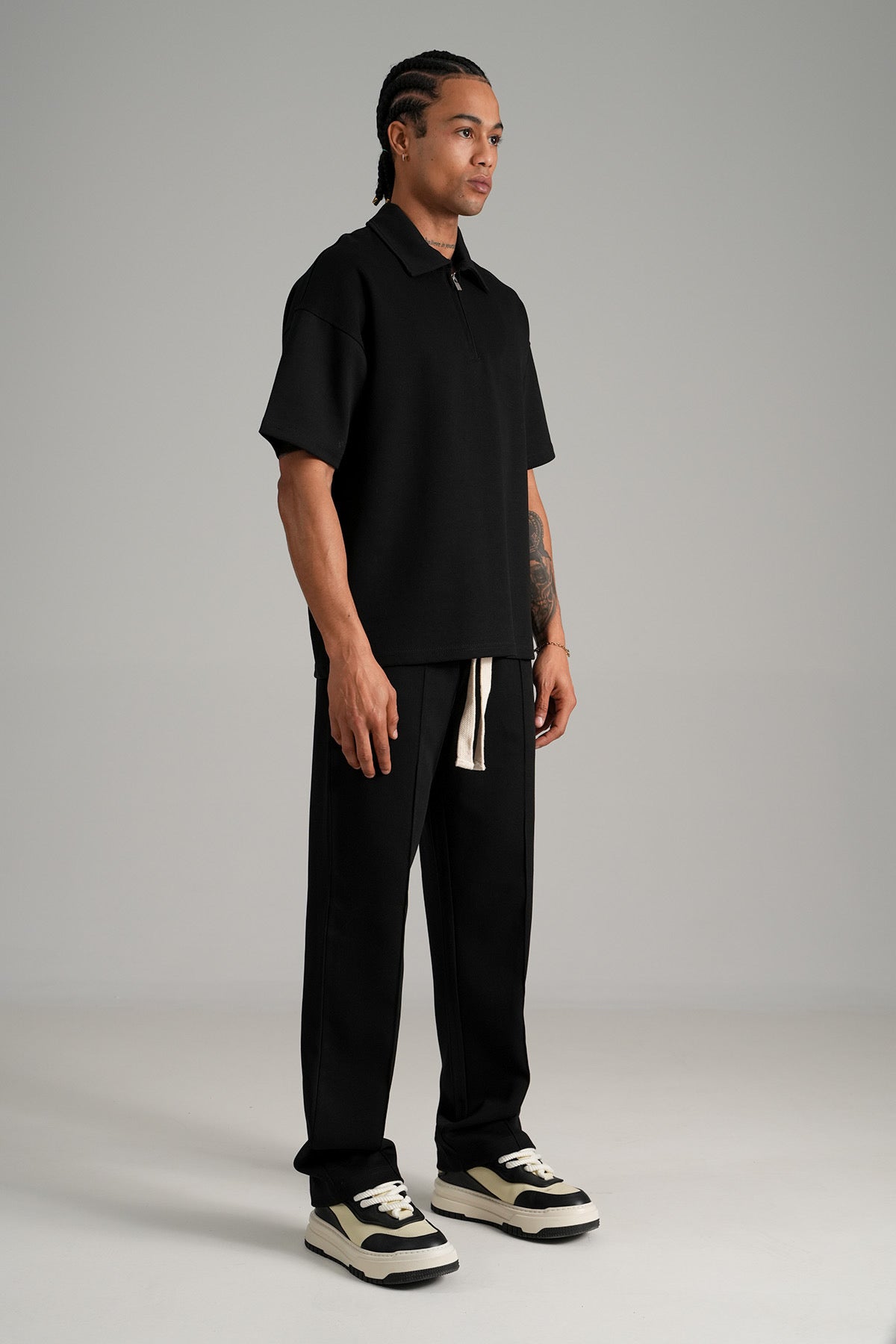 Ensemble noir Polo zip + pantalon
