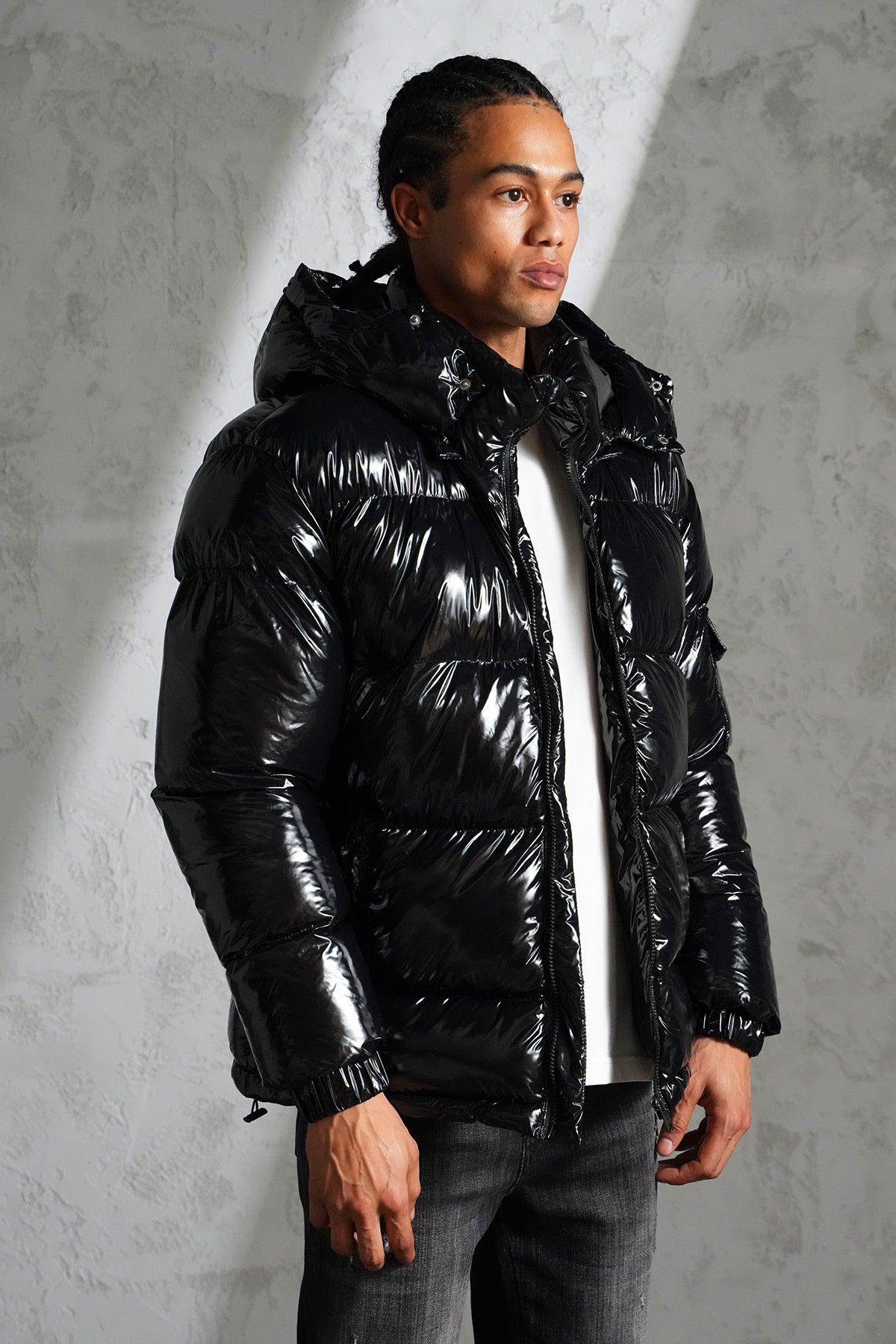 Doudoune brillante noir