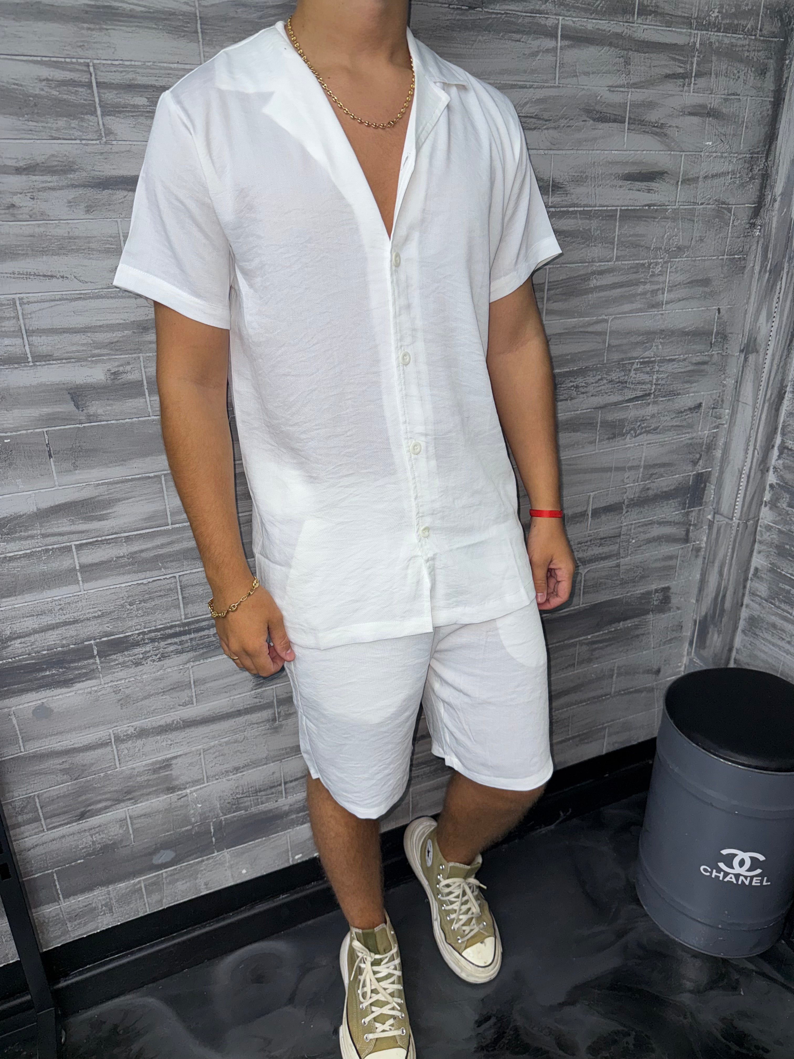 Ensemble Ibiza short + chemise blanc