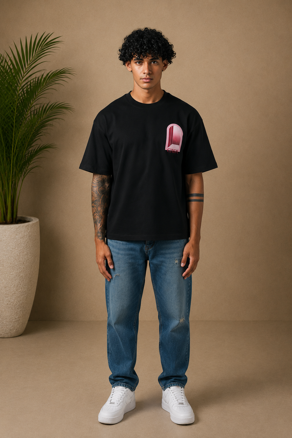 T-Shirt Casa noir / rouge