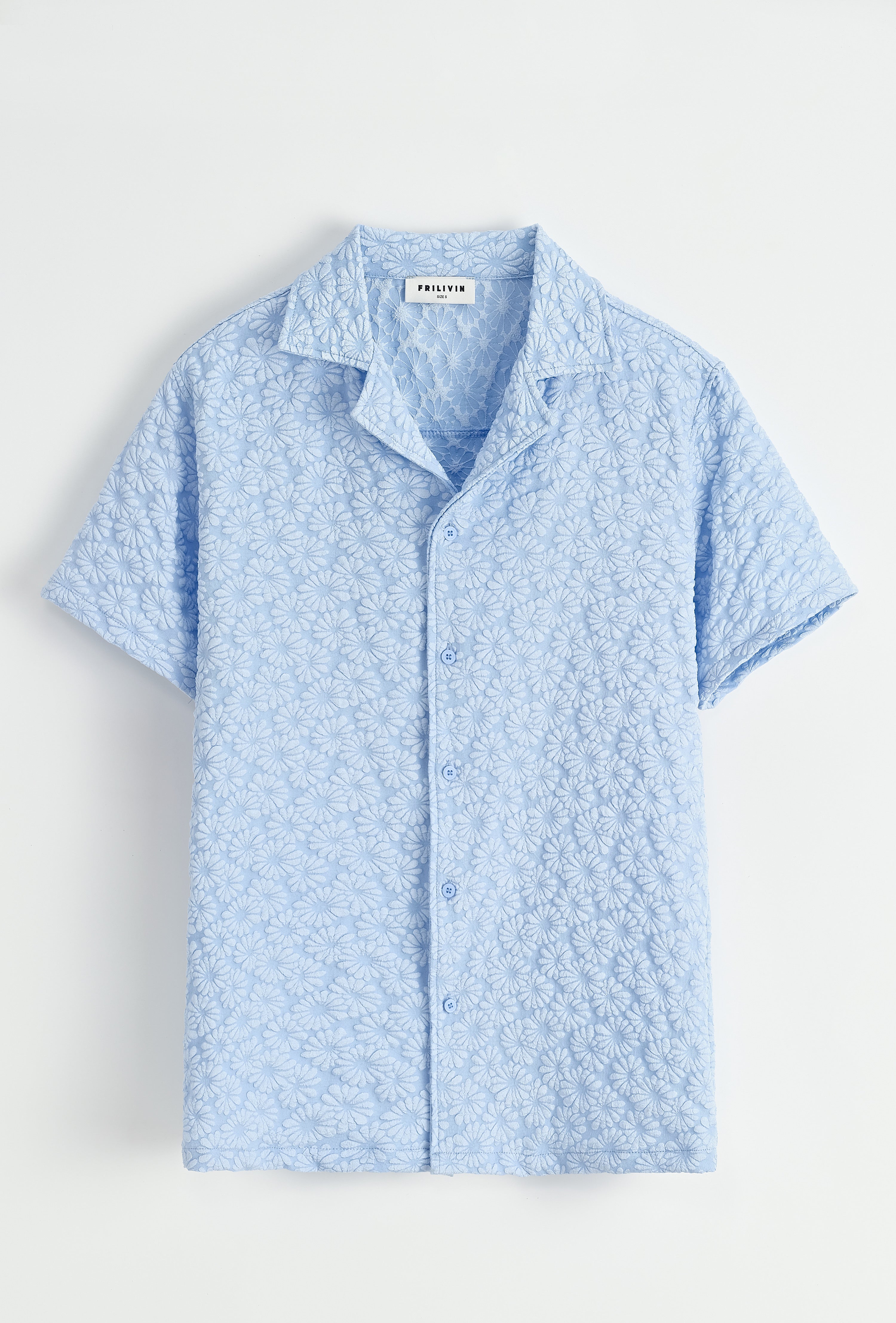 Chemise Flower bleu ciel