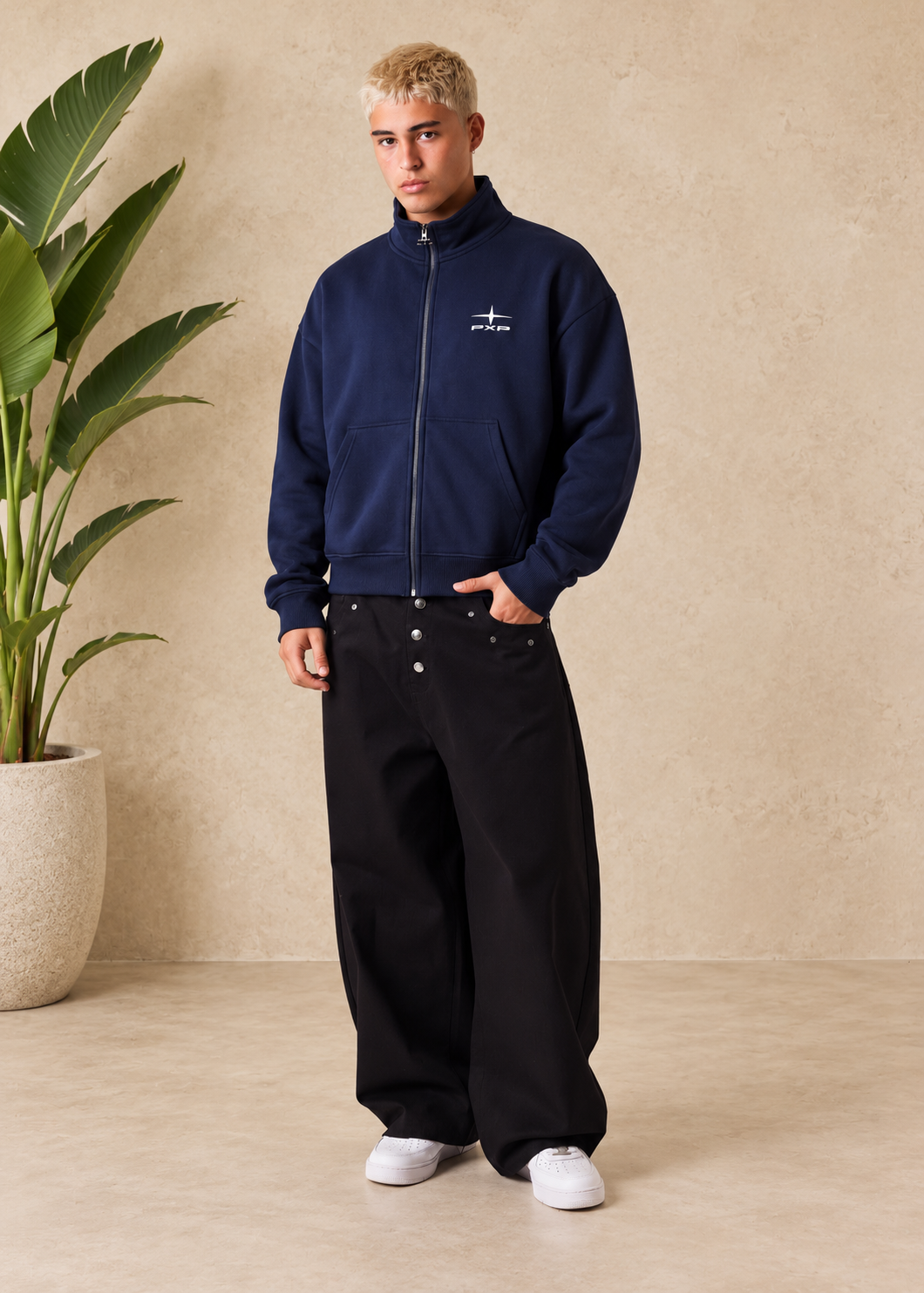 PXP - VESTE COL MONTANT BLEU