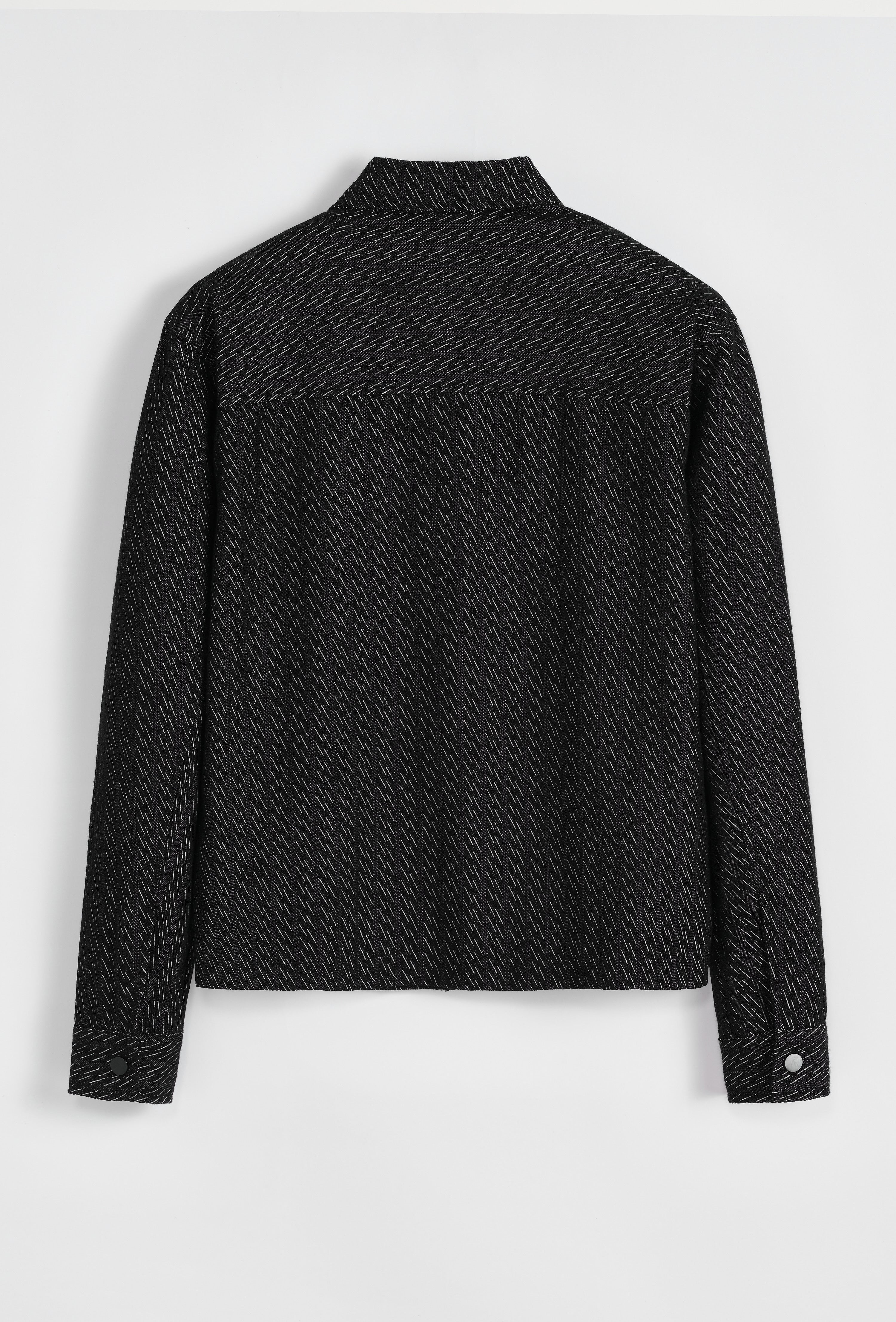 Veste zip noir motif blanc