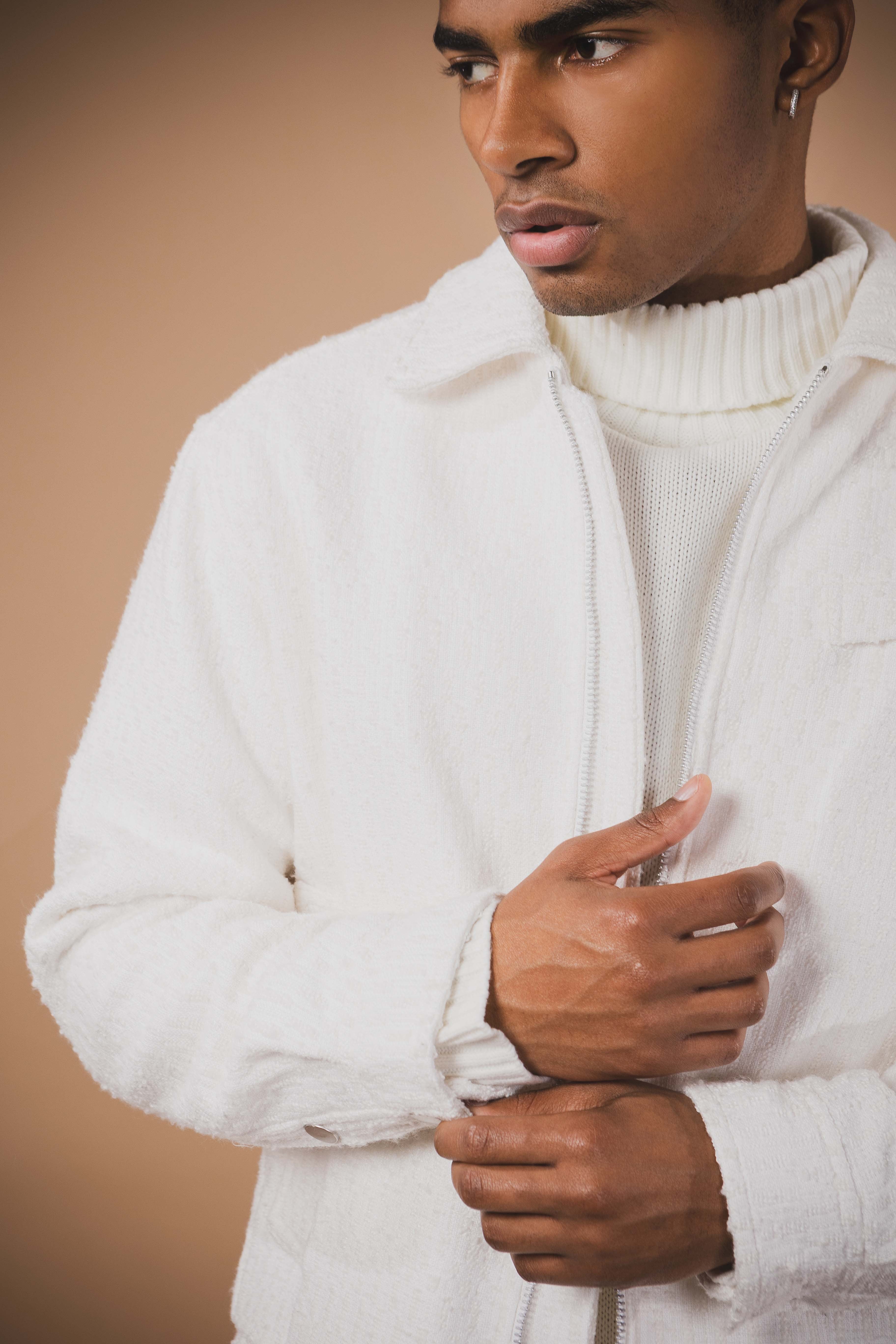 Veste blanche texturée