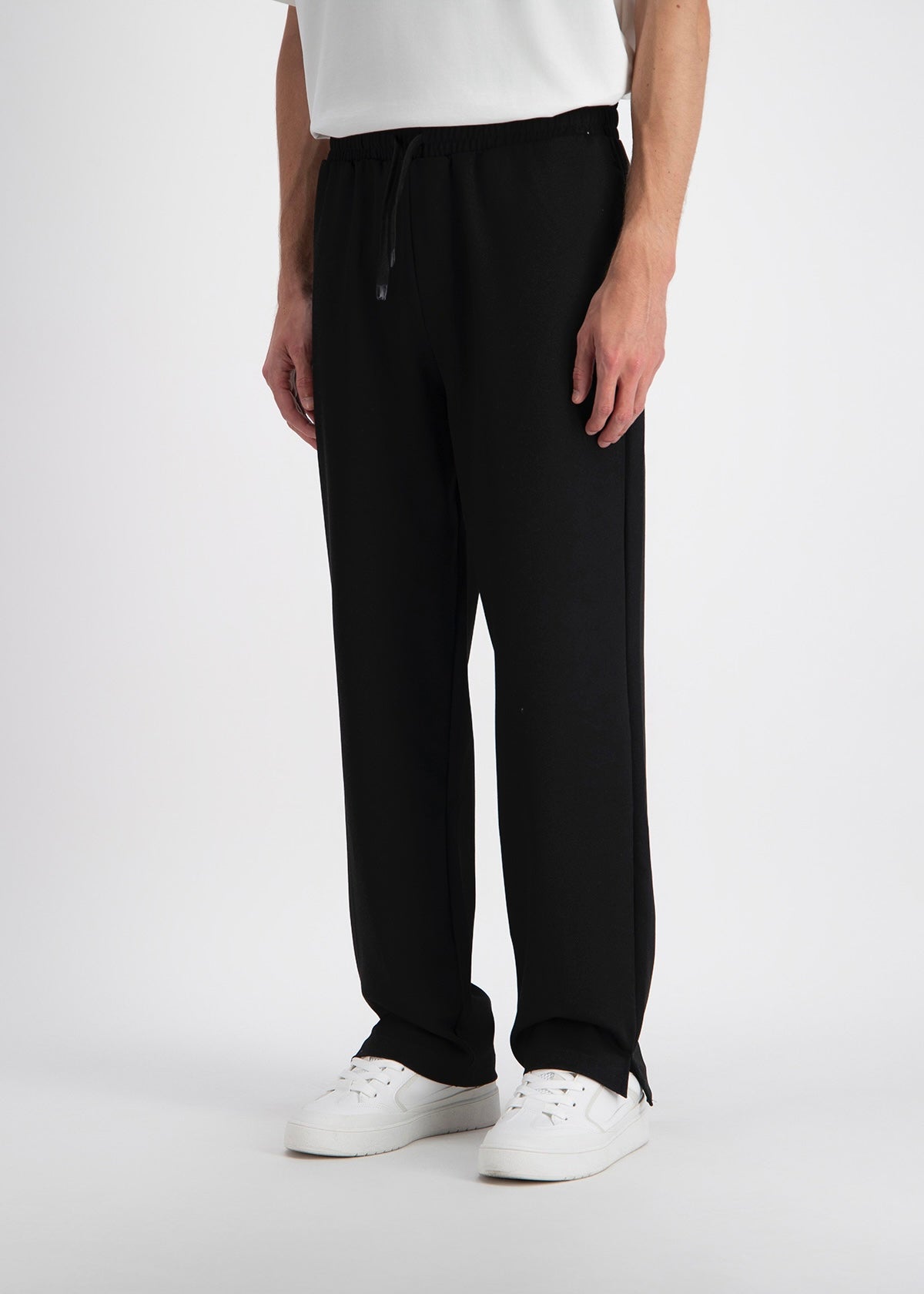 Pantalon large noir fente