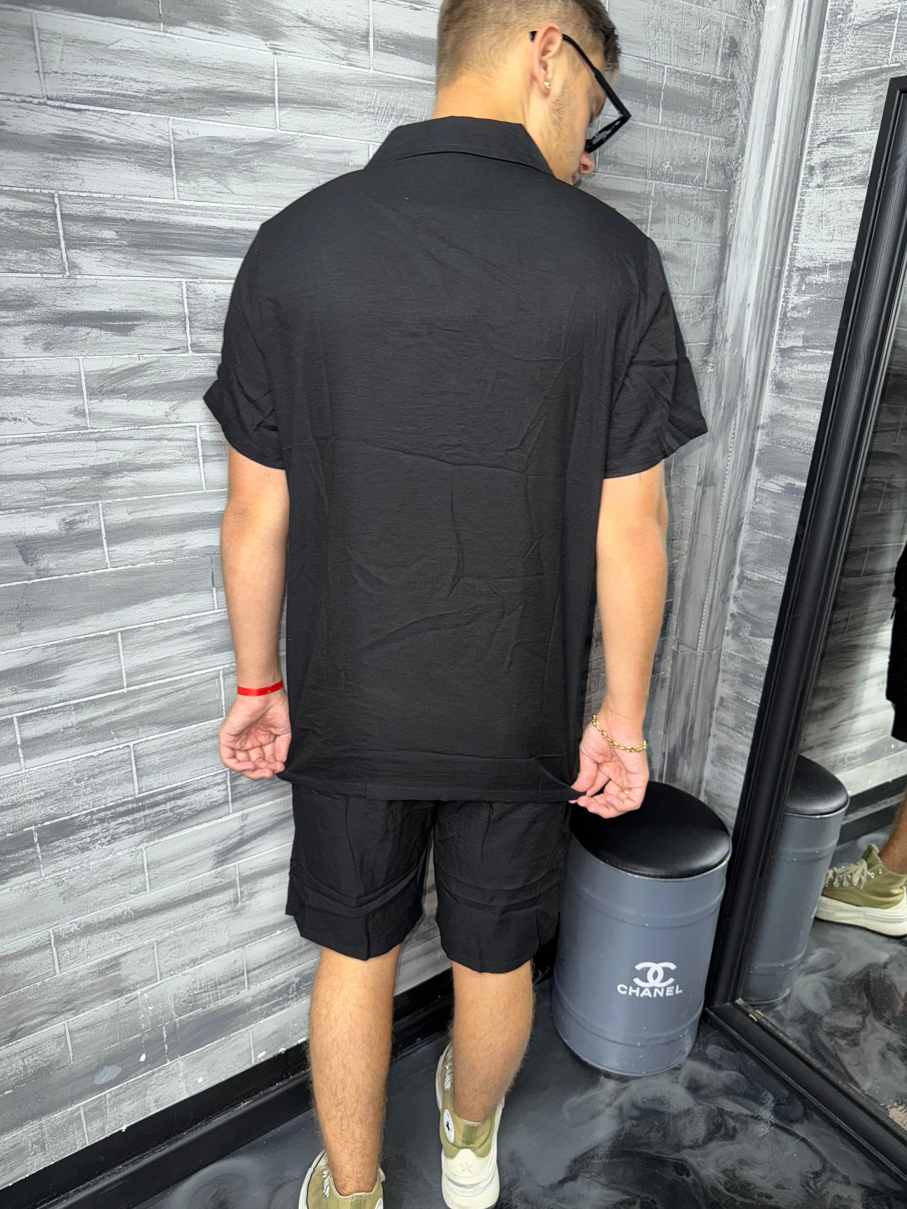 Ensemble Ibiza short + chemise noir